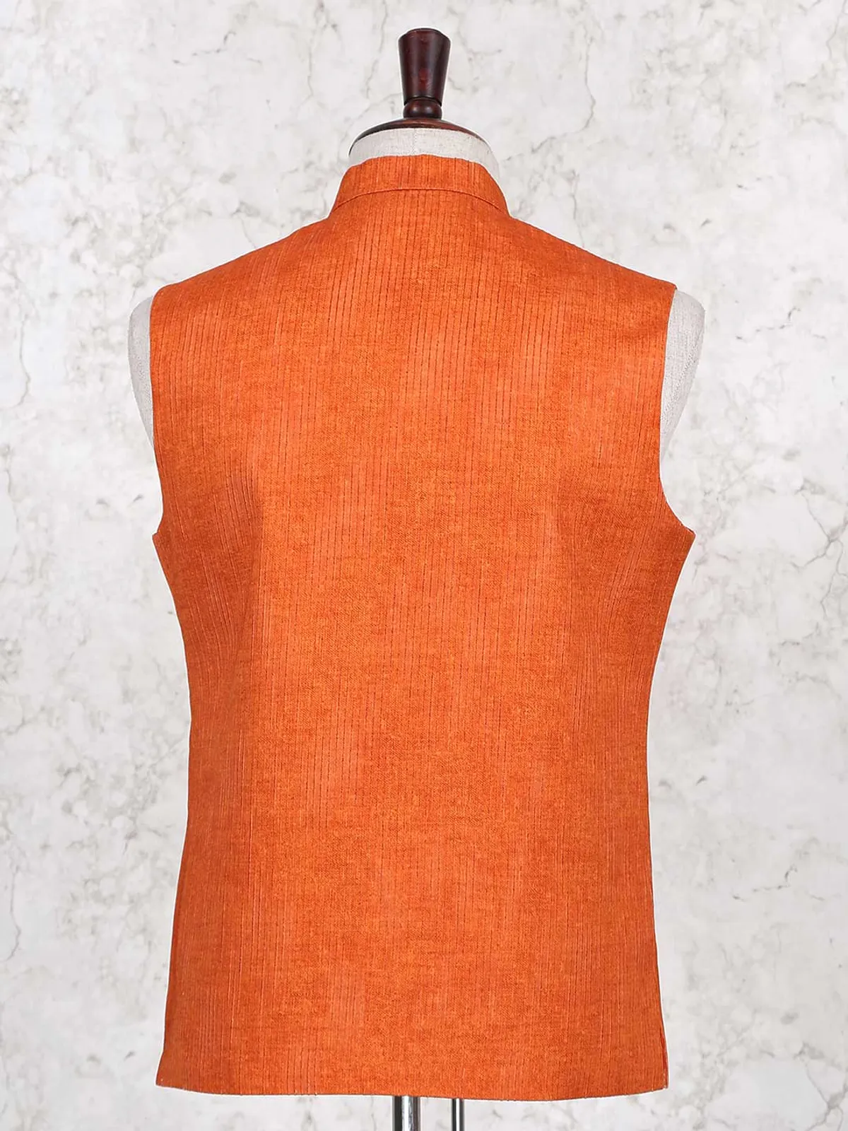 Orange stripe style mens cotton waistcoat