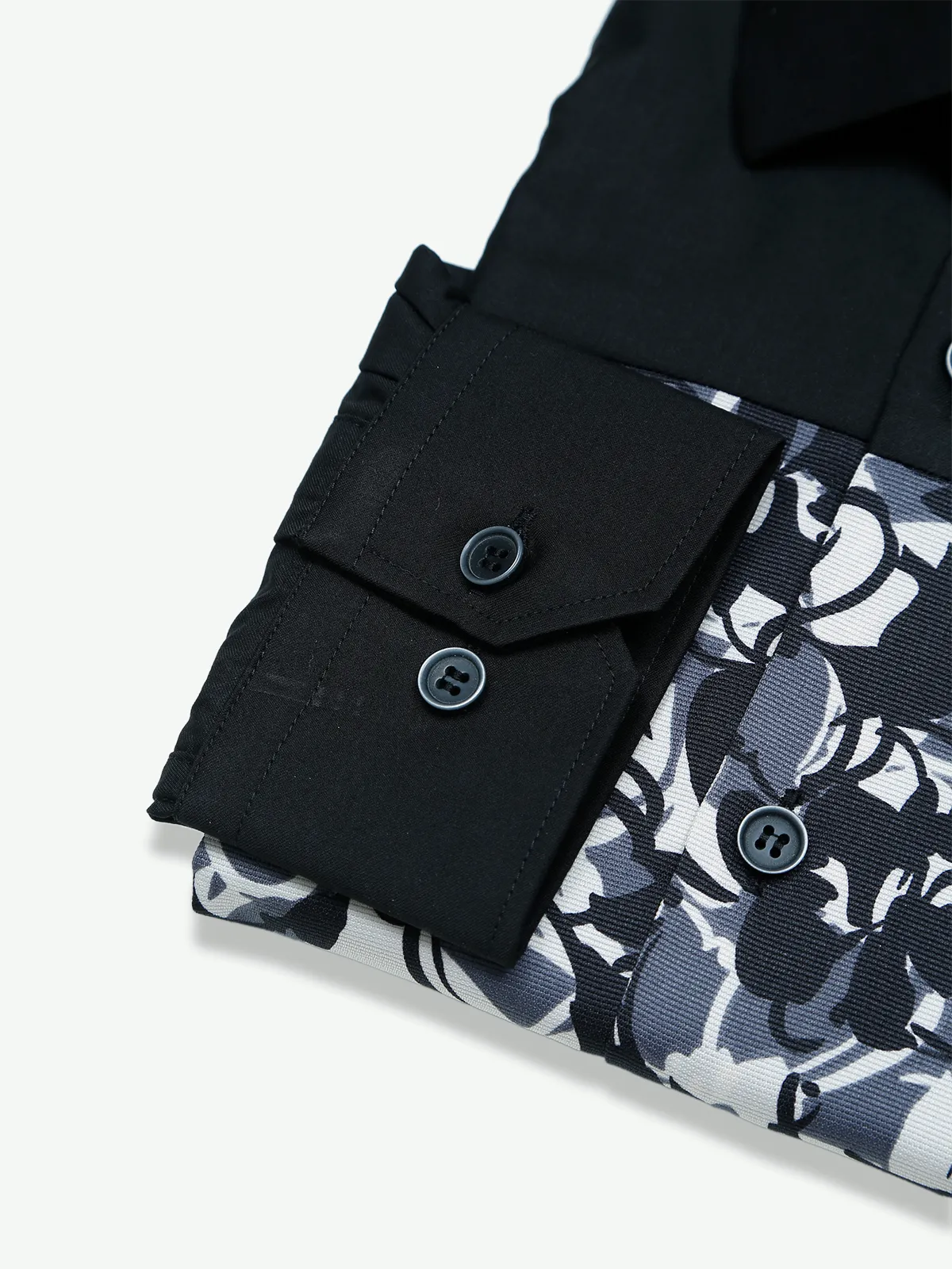 Paribito black cotton shirt in printed