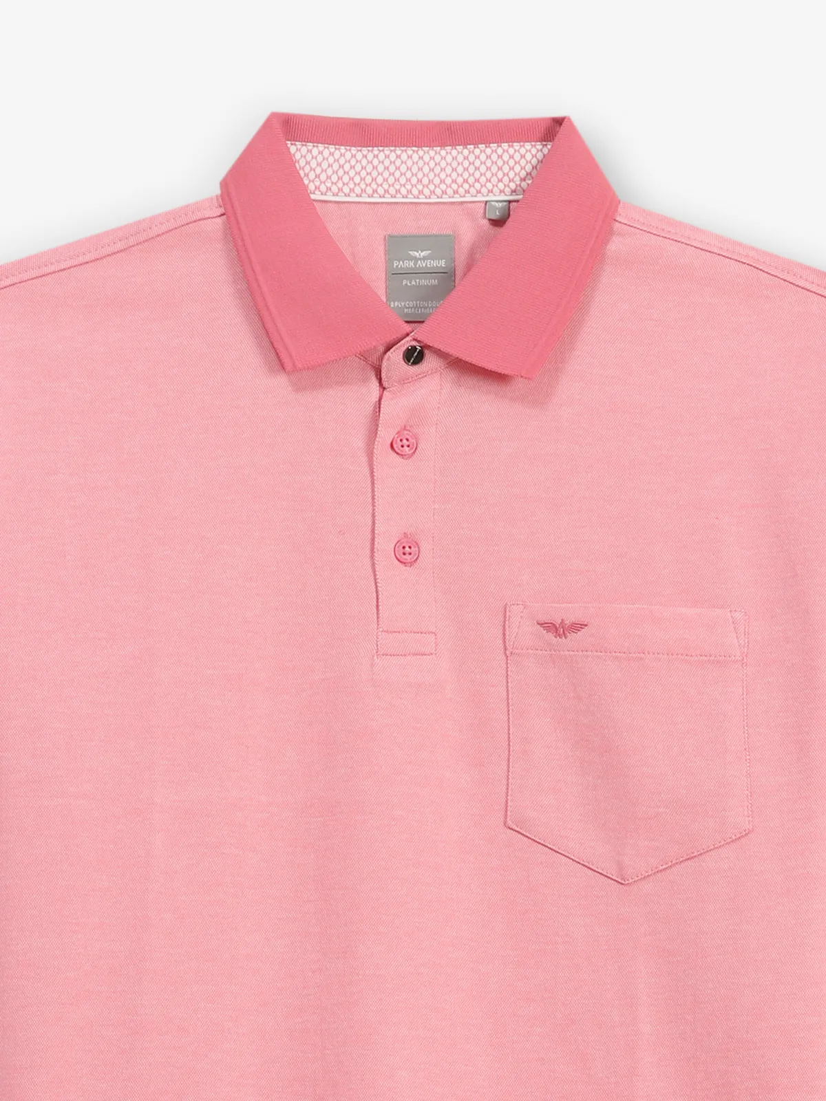 PARK AVENUE plain pink cotton polo t-shirt