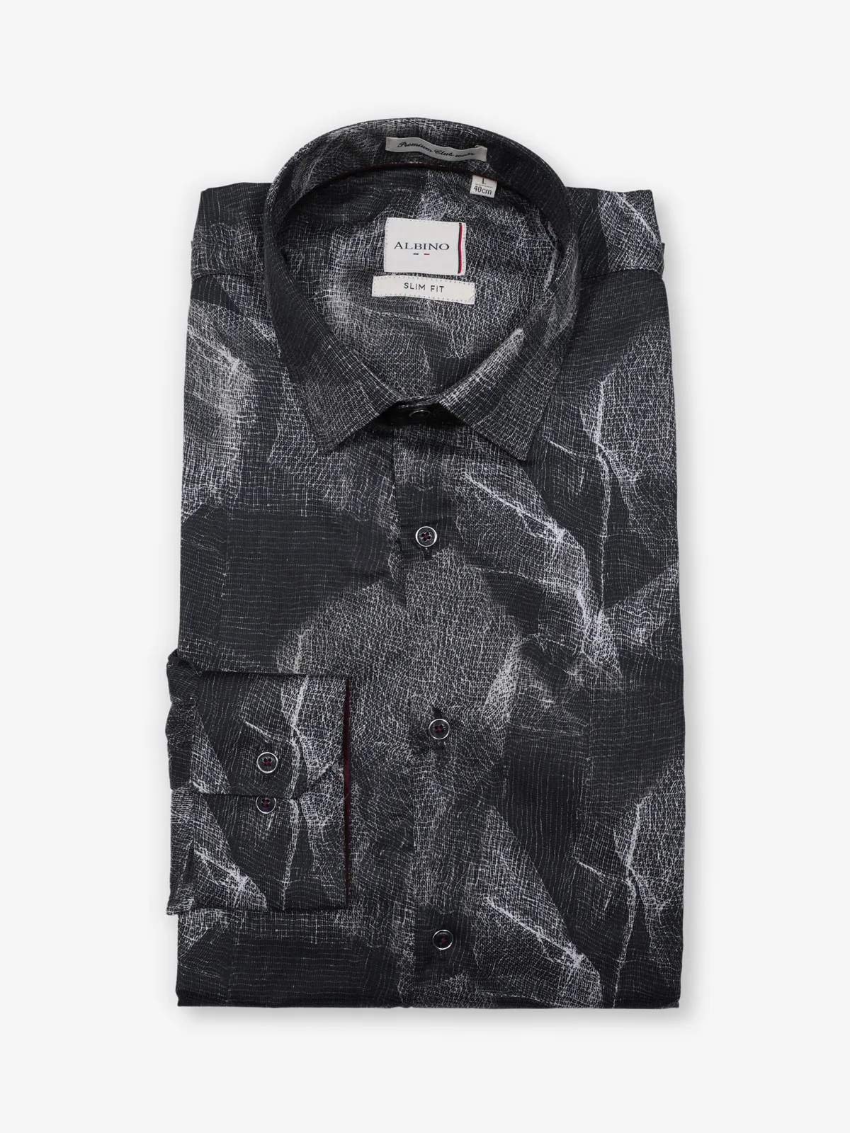 Party style black cotton shirt for men