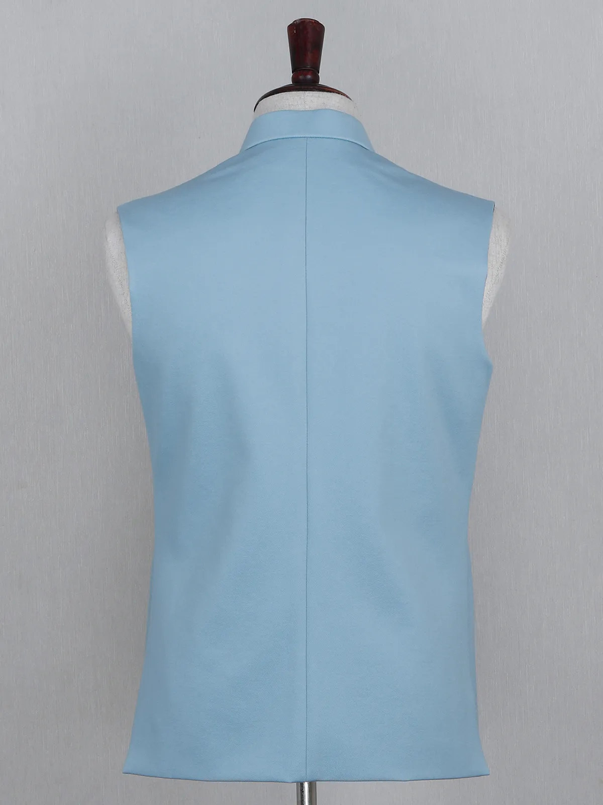 Party wear solid blue cotton waistcoat