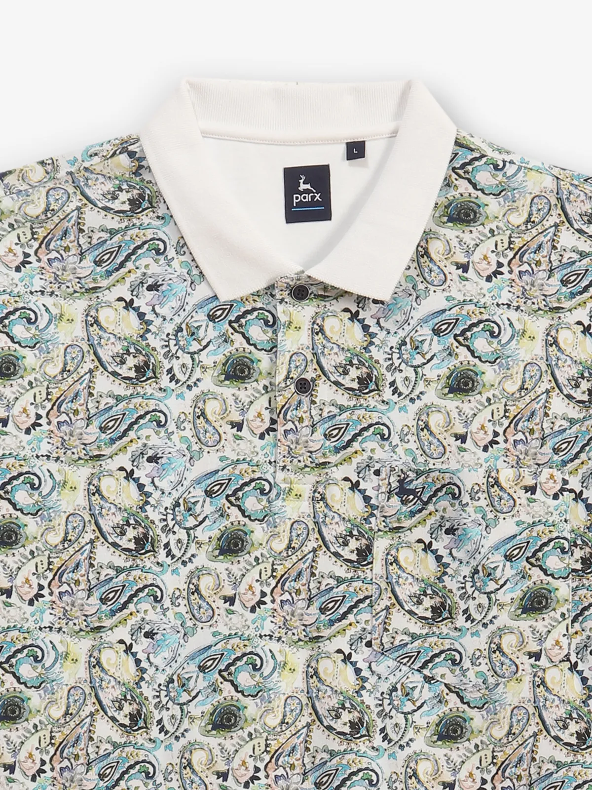 PARX white printed cotton t-shirt