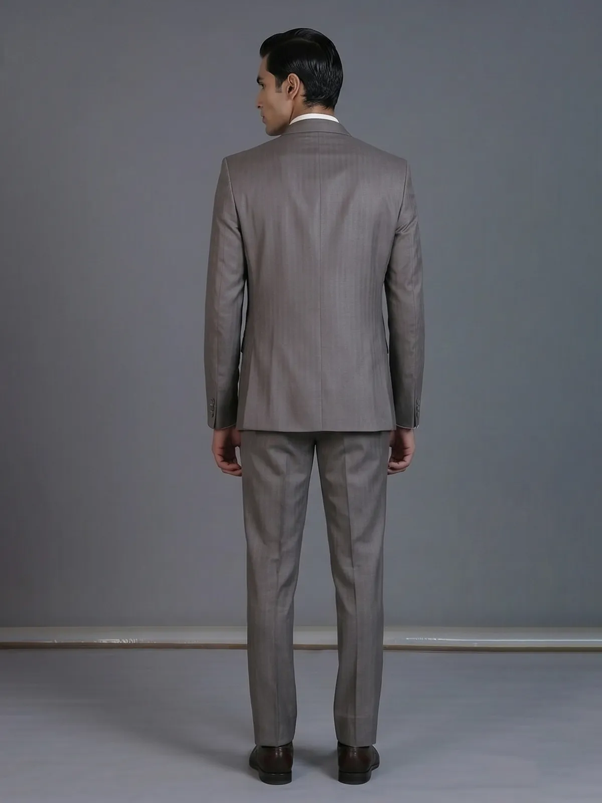 Pastel grey  polyster viscose coat suit