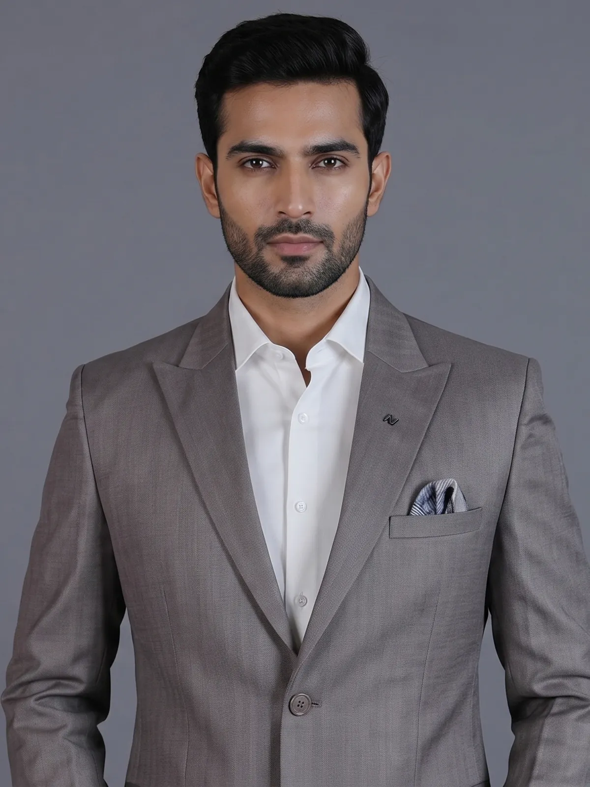 Pastel grey  polyster viscose coat suit