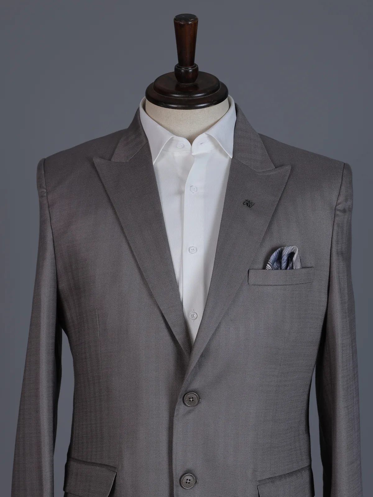 Pastel grey  polyster viscose coat suit