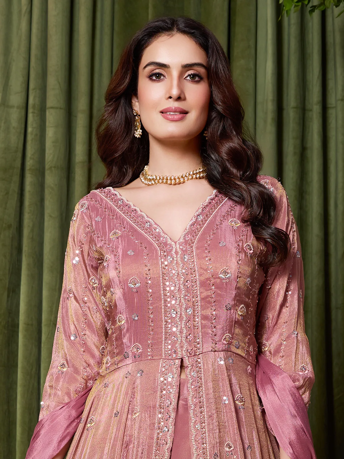 open lace back dress Pastel Floral Cotton Anarkali Suit – Ranga Chakra