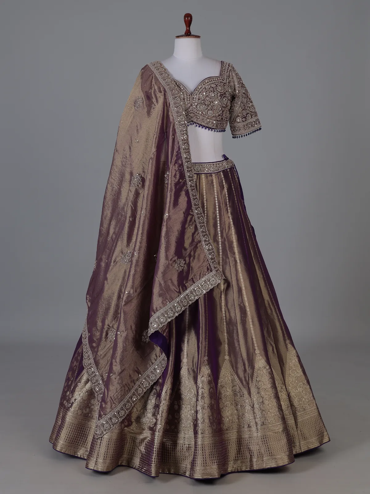 Pastel purple royal wedding wear lehenga choli