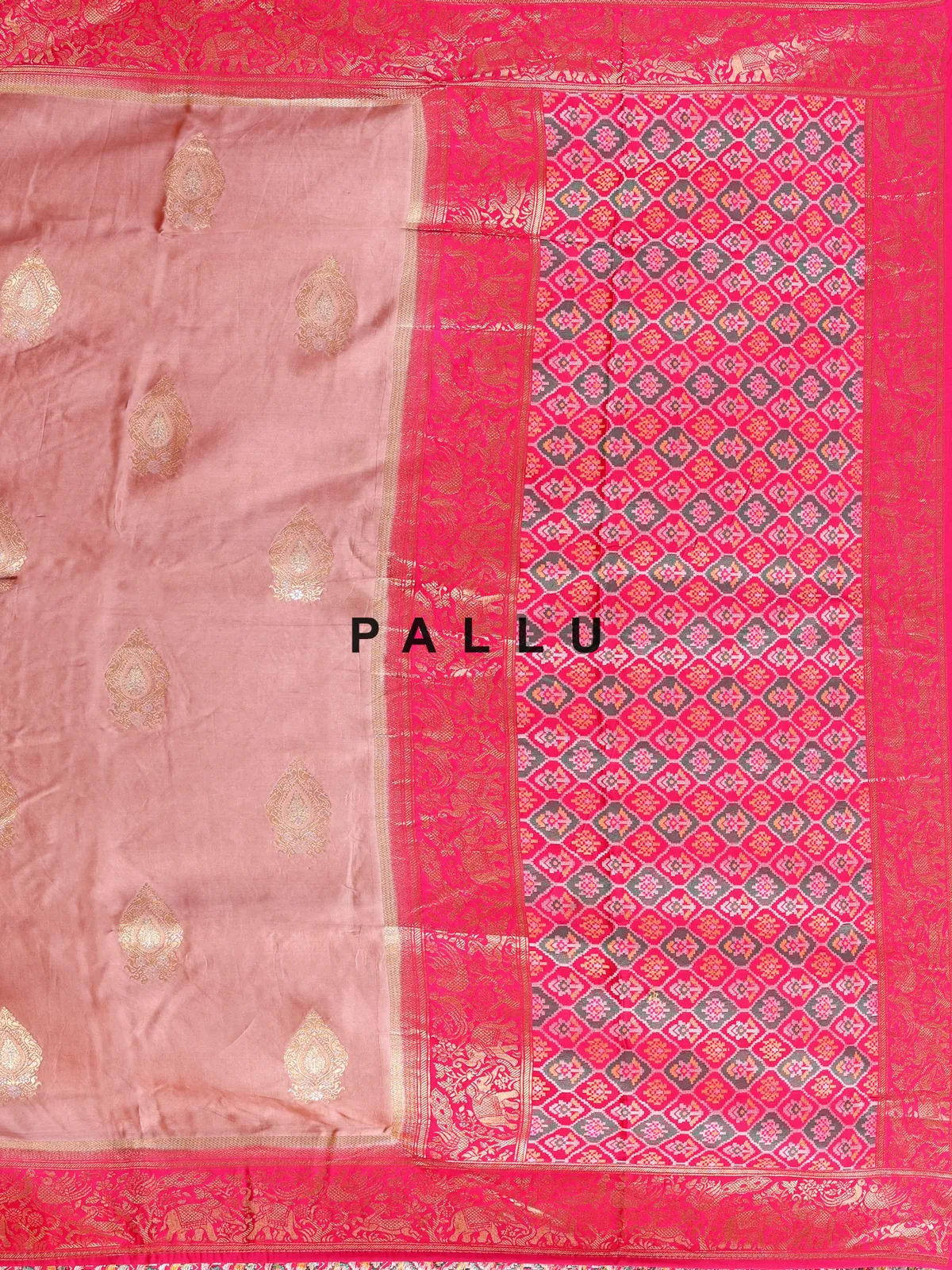 Patola onion printed silk saree