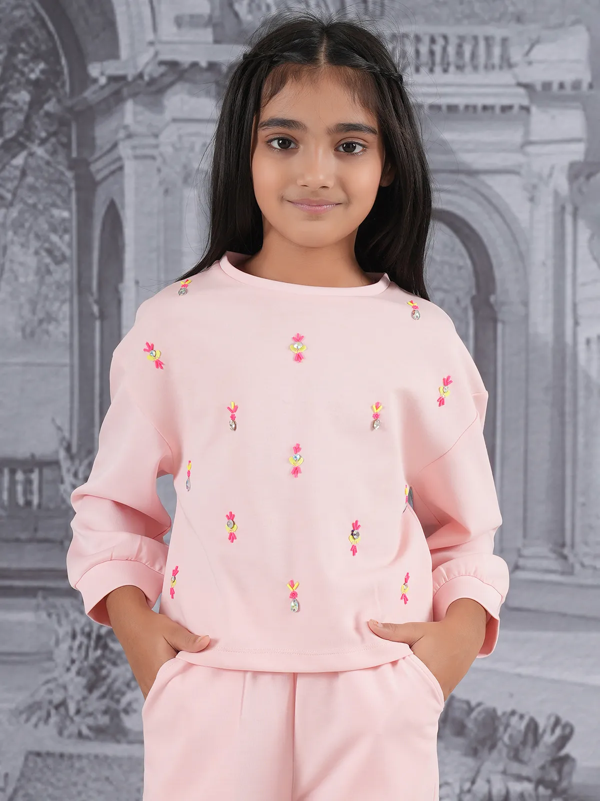 Peach cotton casual co-ord set