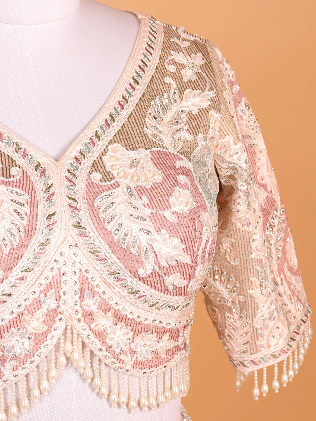 Peach perfection cotton silk lehenga choli for wedding