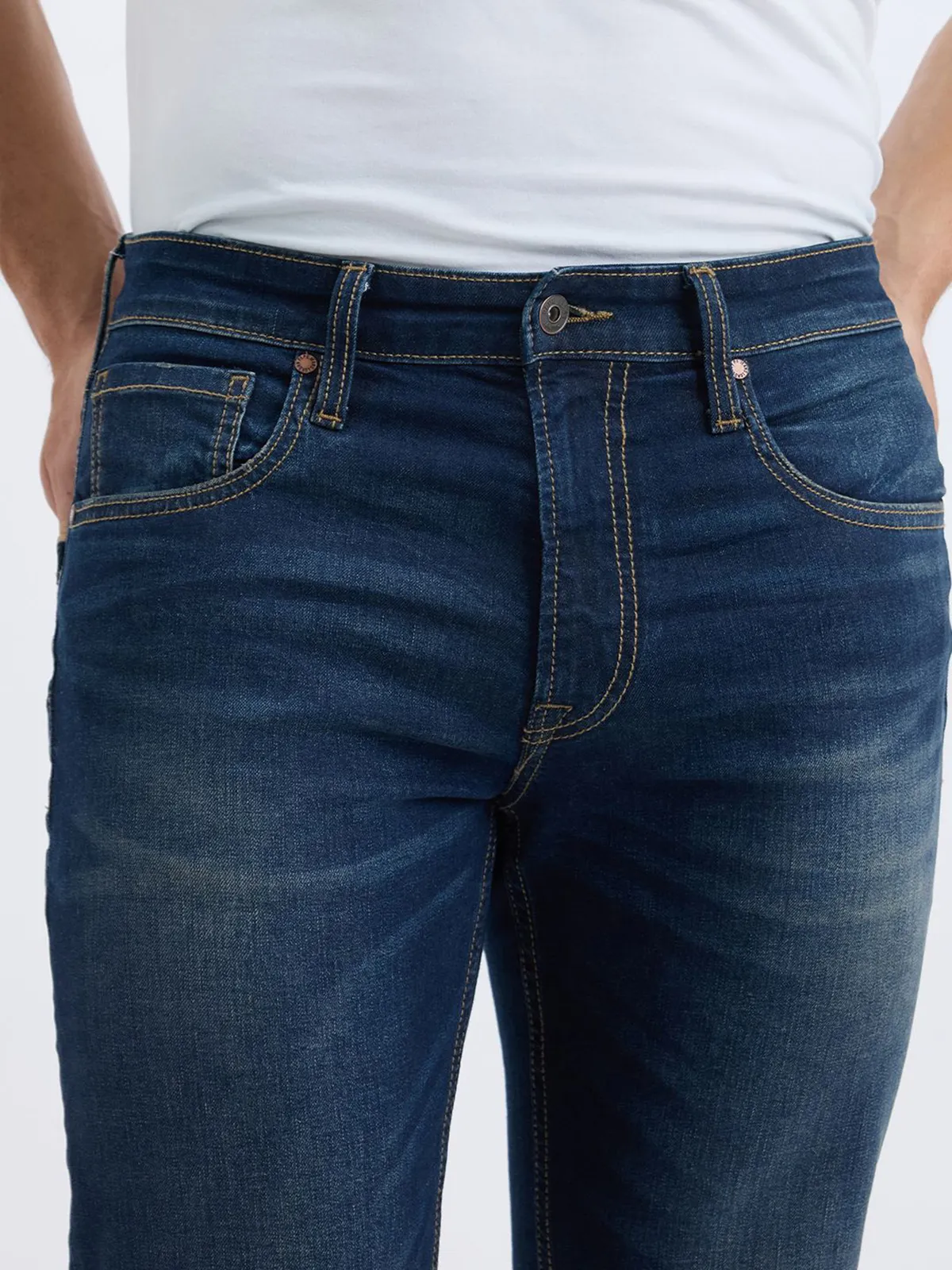 PEPE blue washed slim fit denim jeans