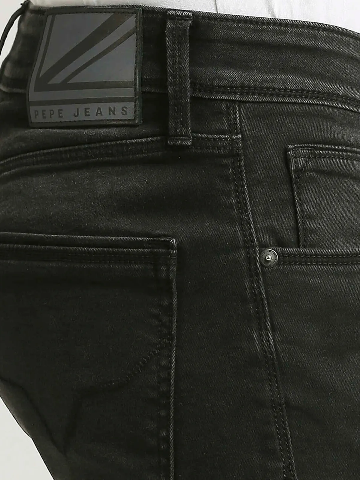 PEPE JEANS black denim washed slim fit jeans