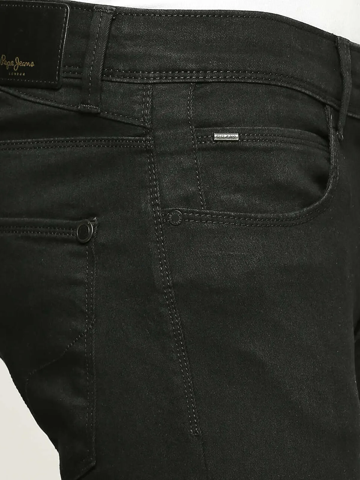 Pepe Jeans black mid waist slim fit jeans