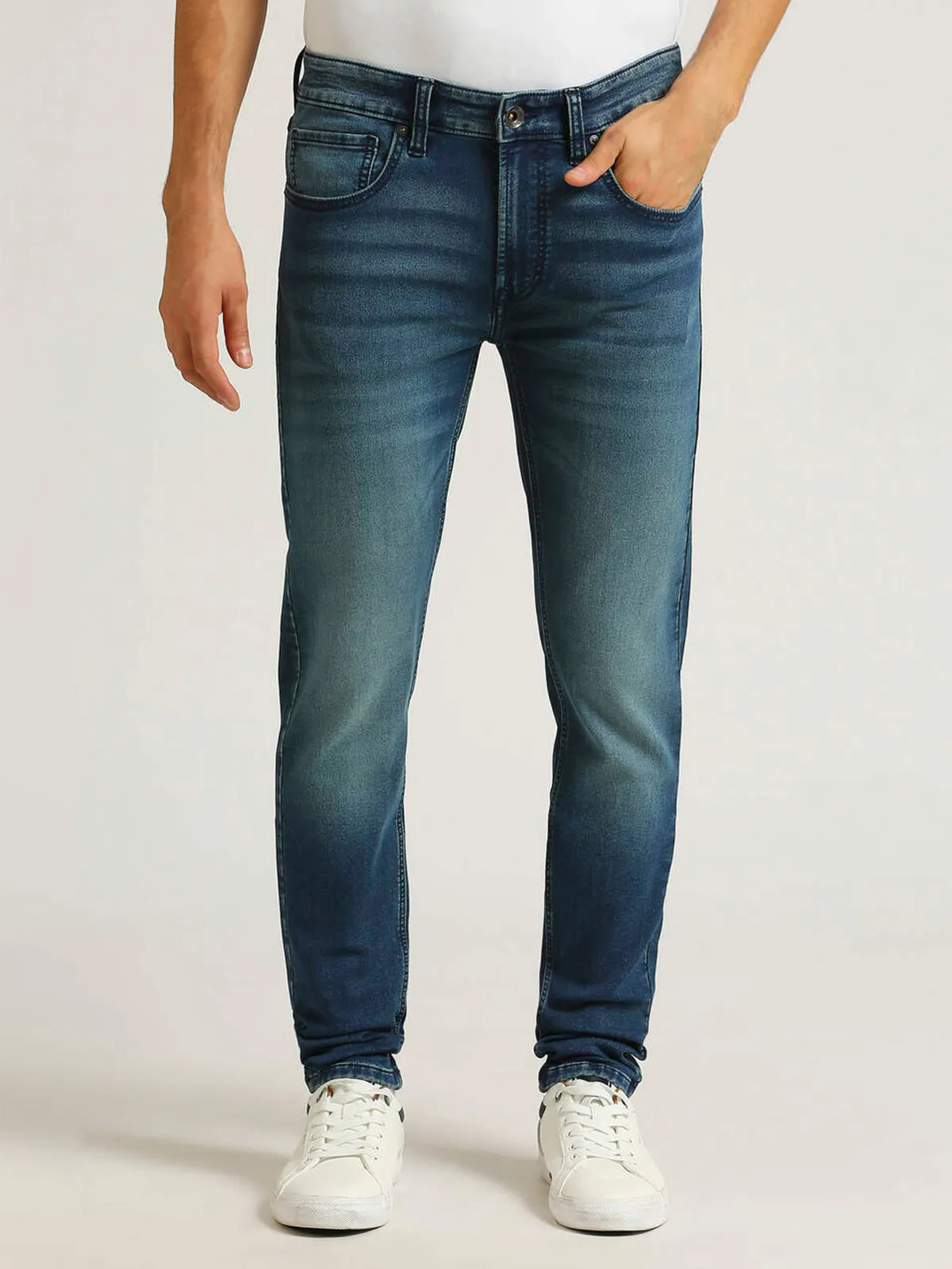 PEPE JEANS blue washed skinny fit jeans