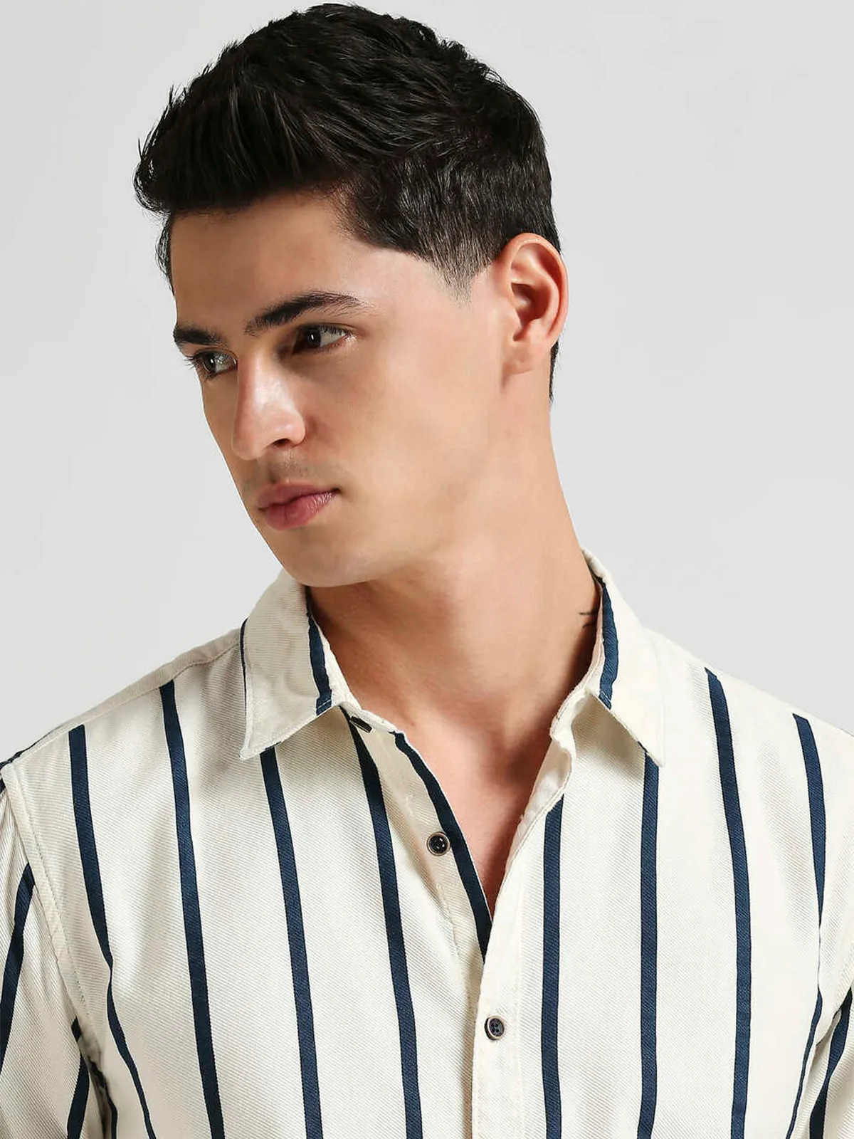 PEPE JEANS off-white stripe cotton shirt