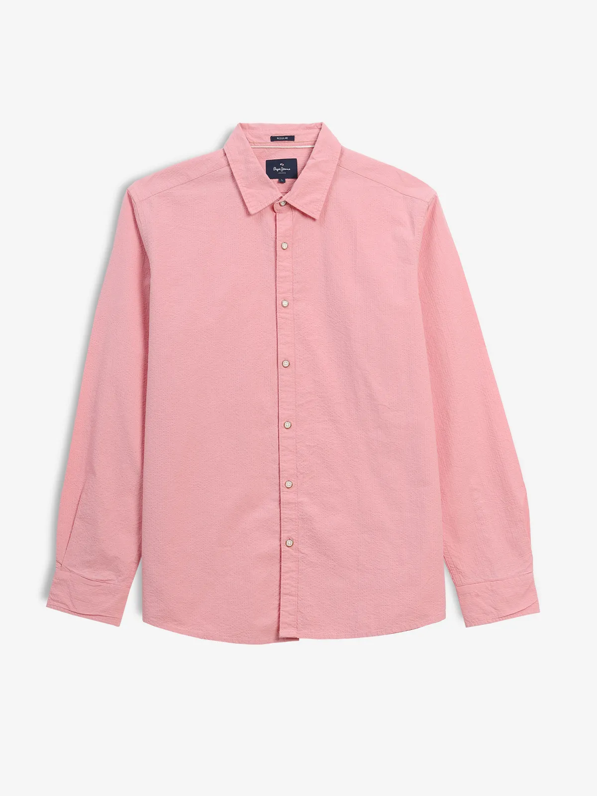 PEPE JEANS pink texture regular fit shirt