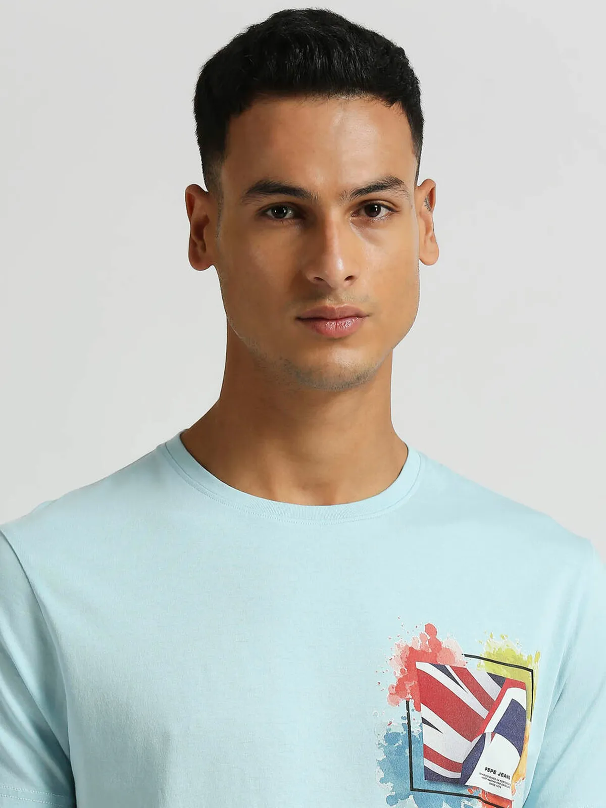 PEPE JEANS sky blue cotton printed t-shirt