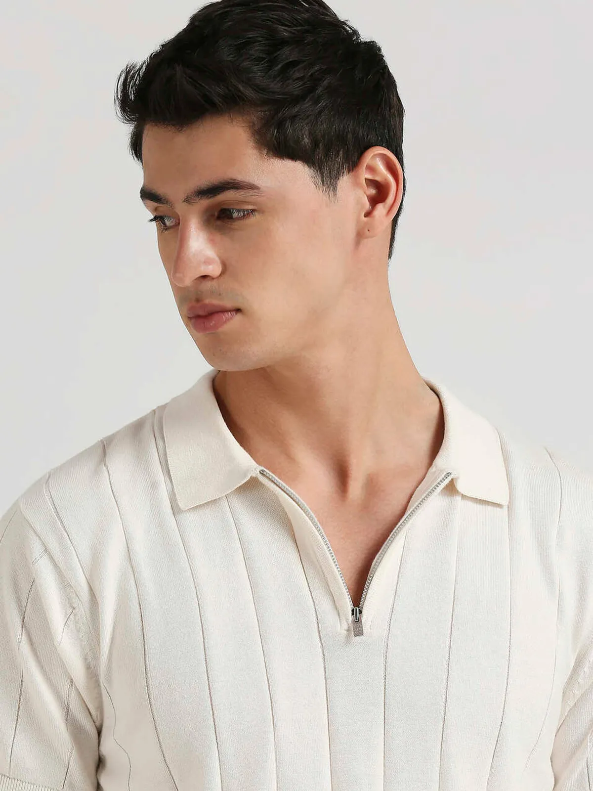 PEPE JEANS stripe cream polo t-shirt