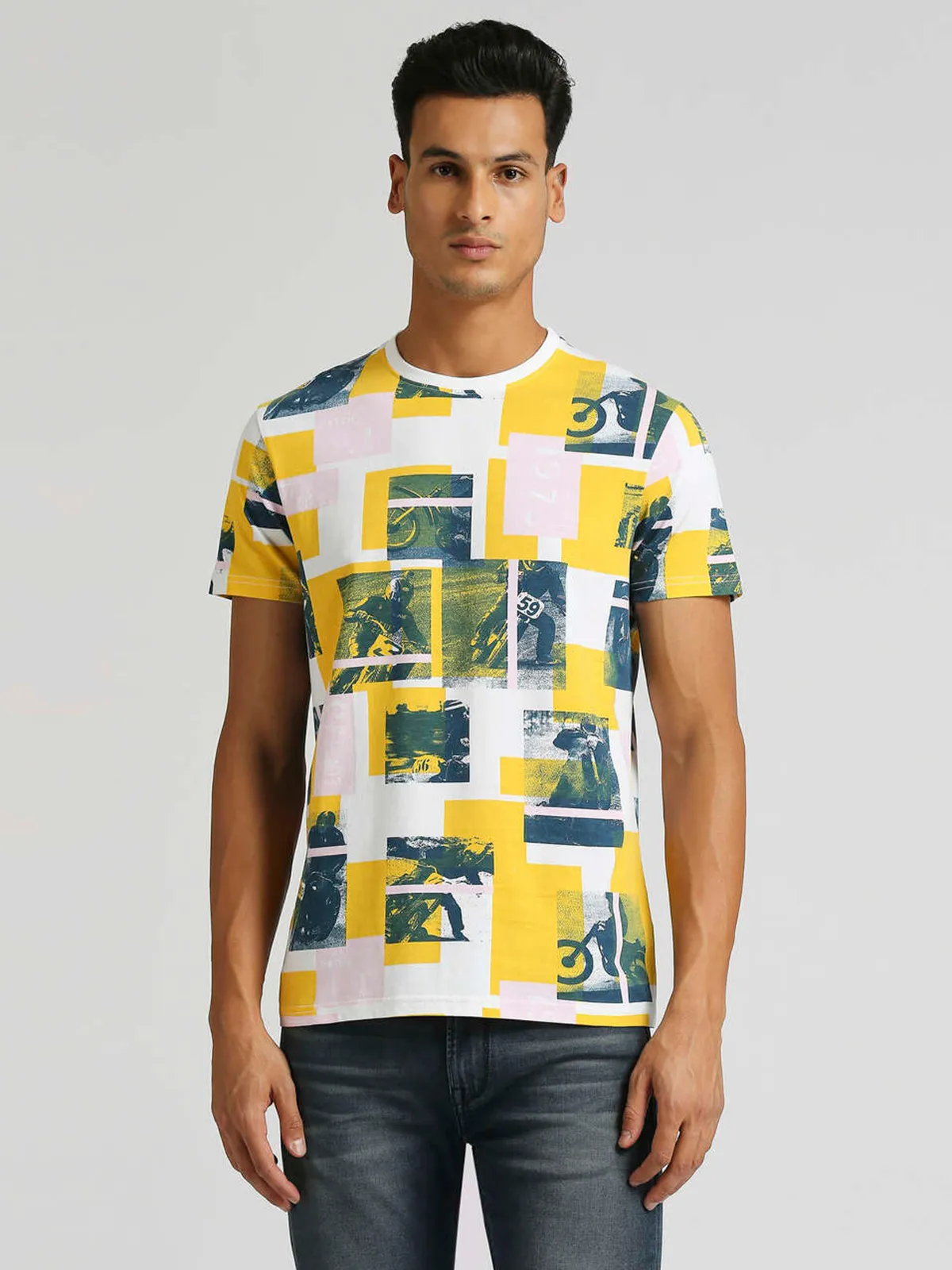 PEPE JEANS white and yellow printed t-shirt