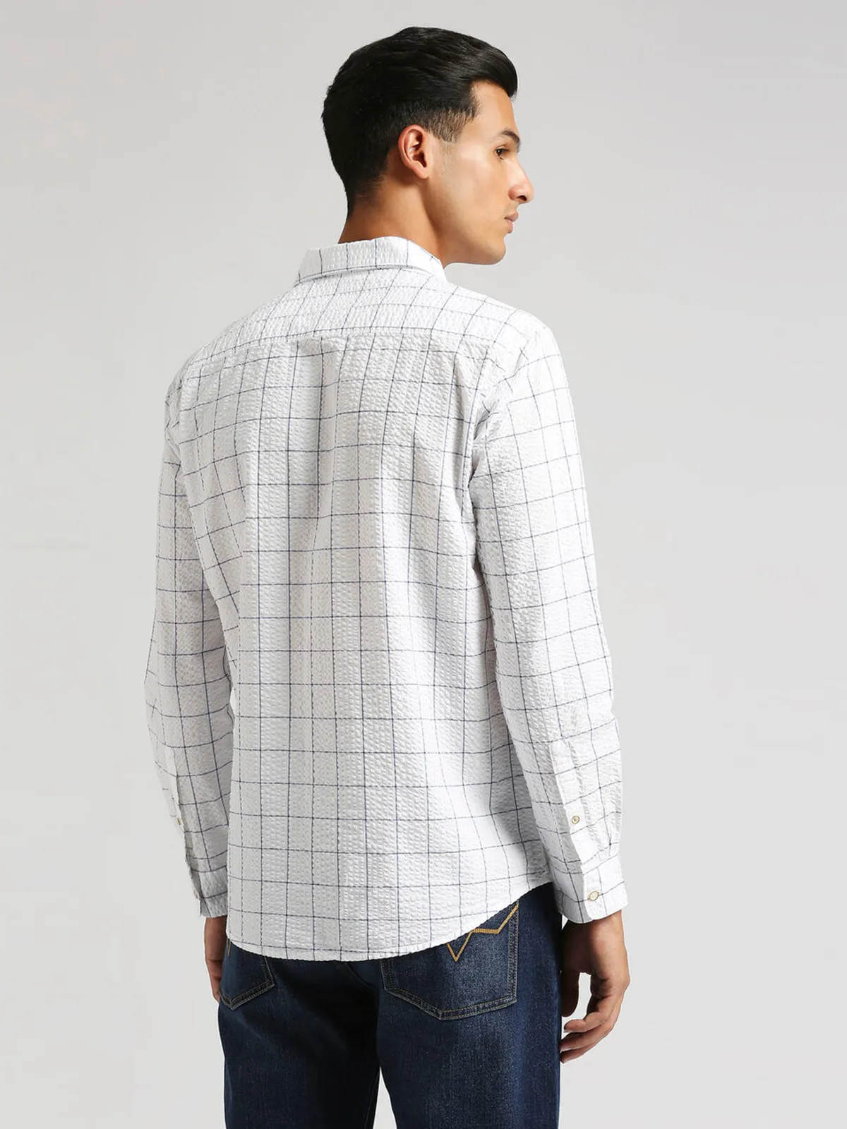 PEPE JEANS white cotton checks shirt