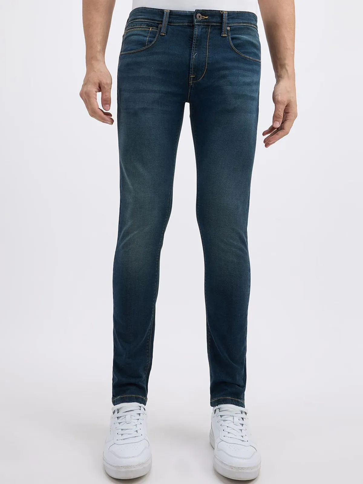 PEPE olivier blue washed denim jeans for men