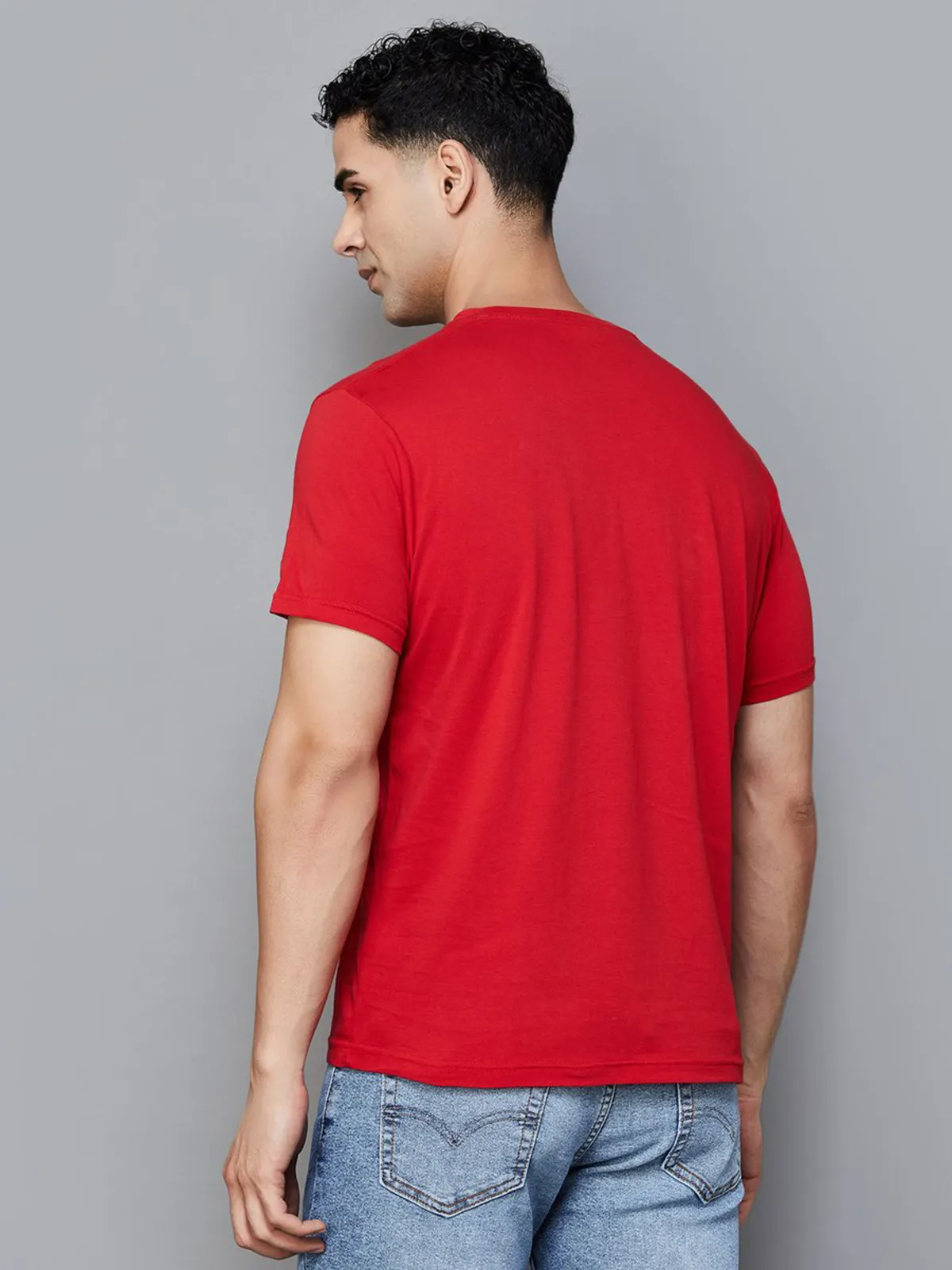 PEPE red cotton slim fit t-shirt for men