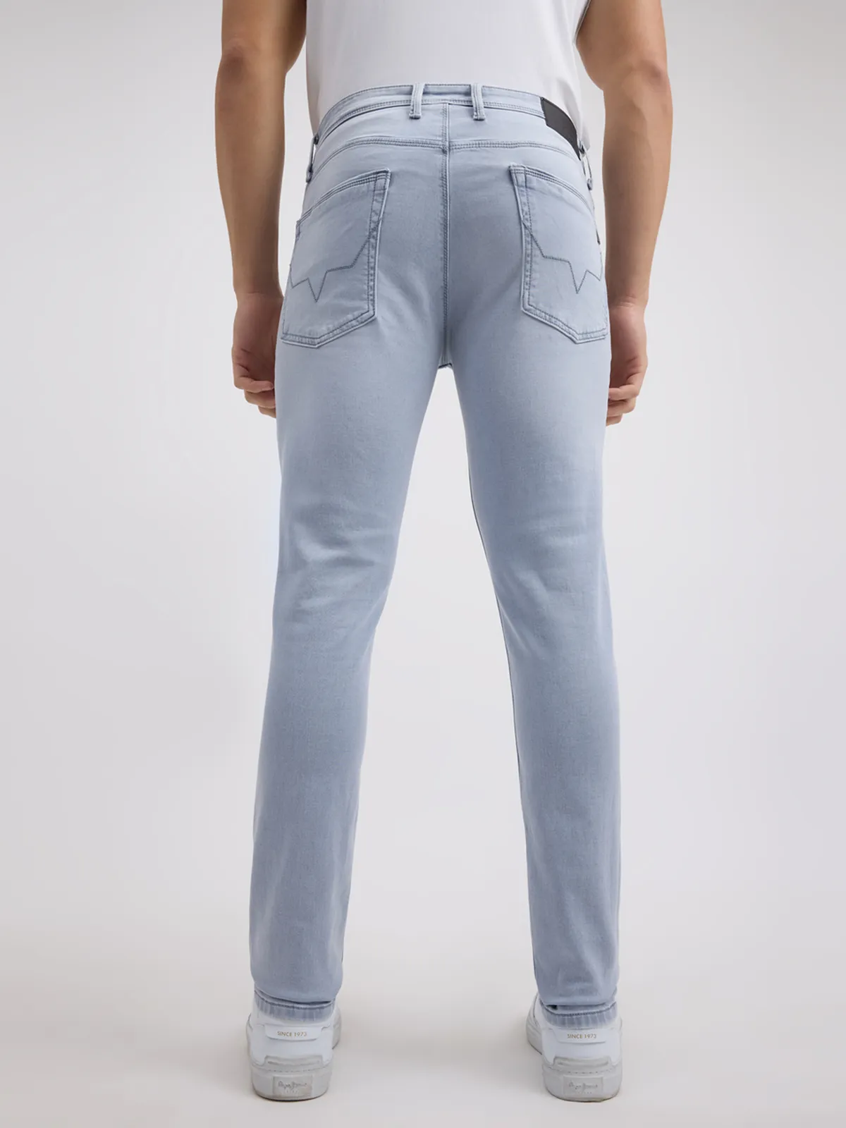 PEPE solid blue mens slim fit denim jeans