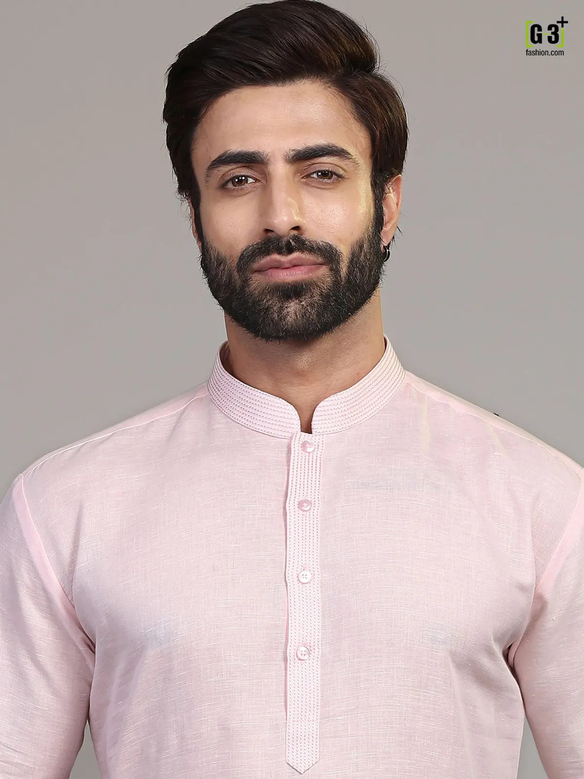 Pink cotton kurta for festive wear