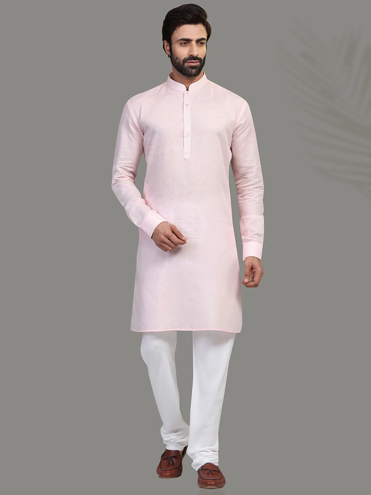 Pink cotton kurta suit festive wear