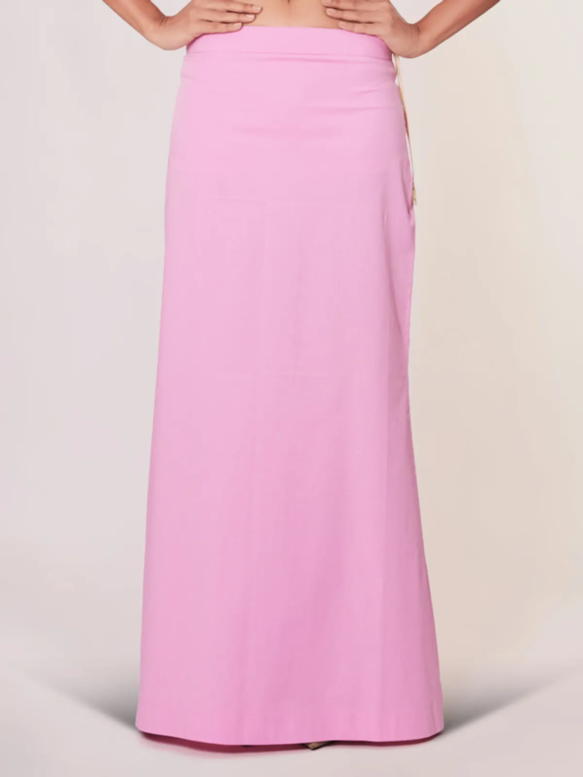 Pink lycra cotton plain saree shaper