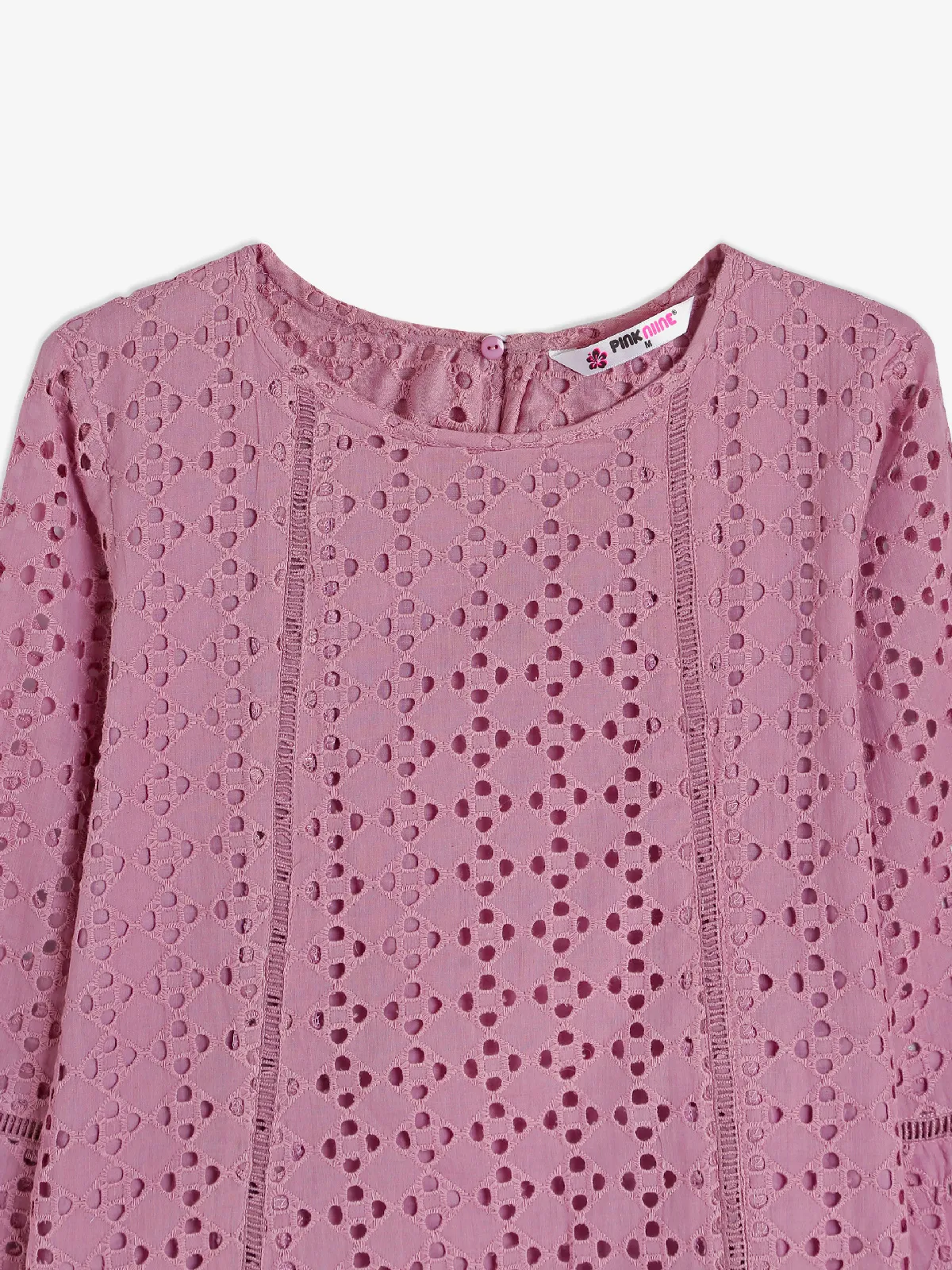 Pink Nine dark pink chikankari tunic top