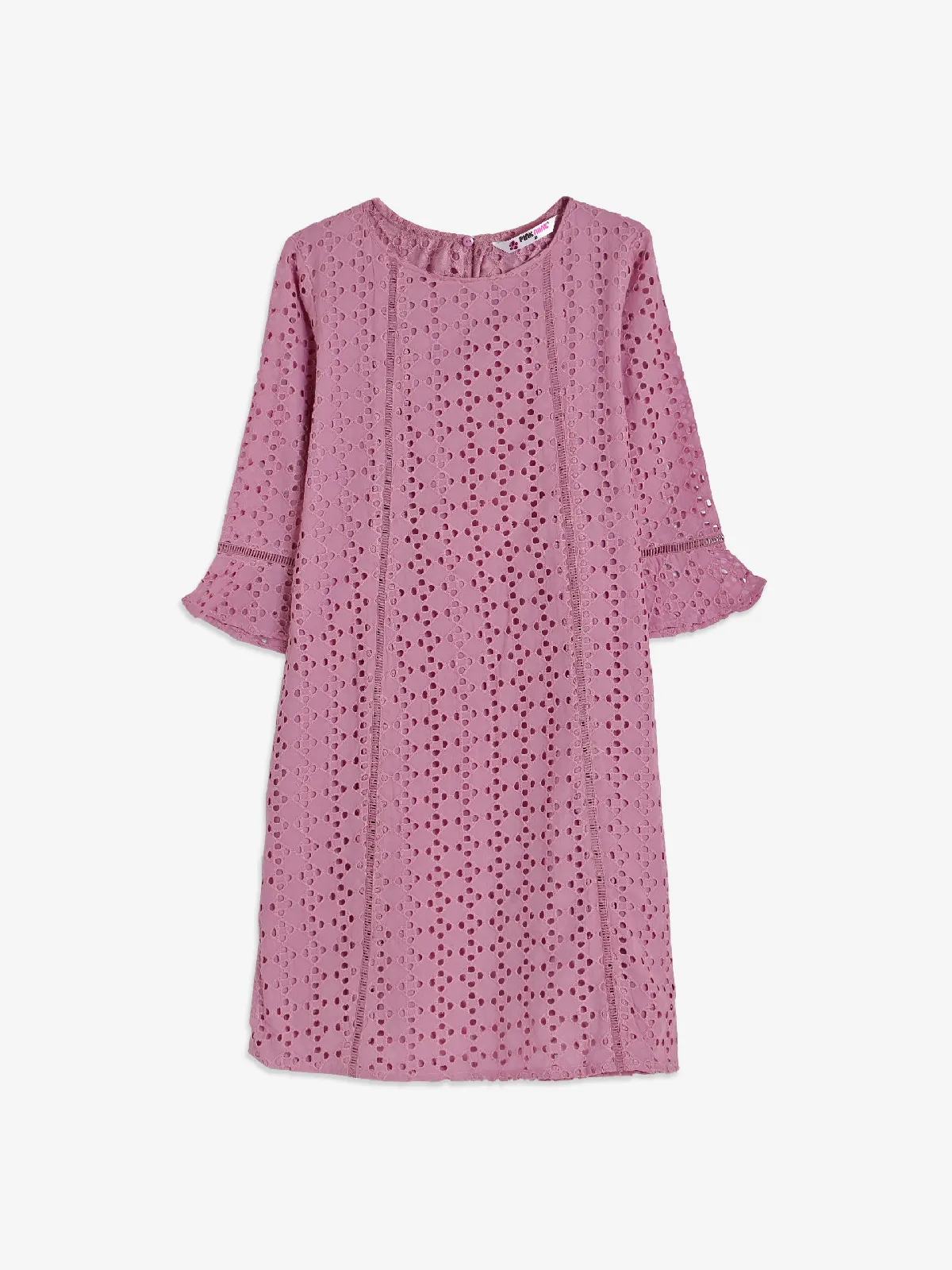 Pink Nine dark pink chikankari tunic top