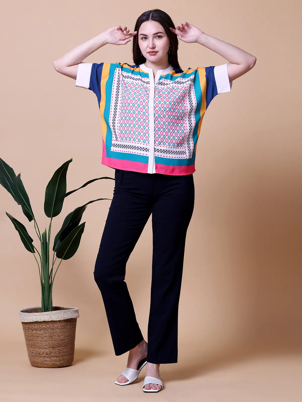 PINK NINE multi color casual top