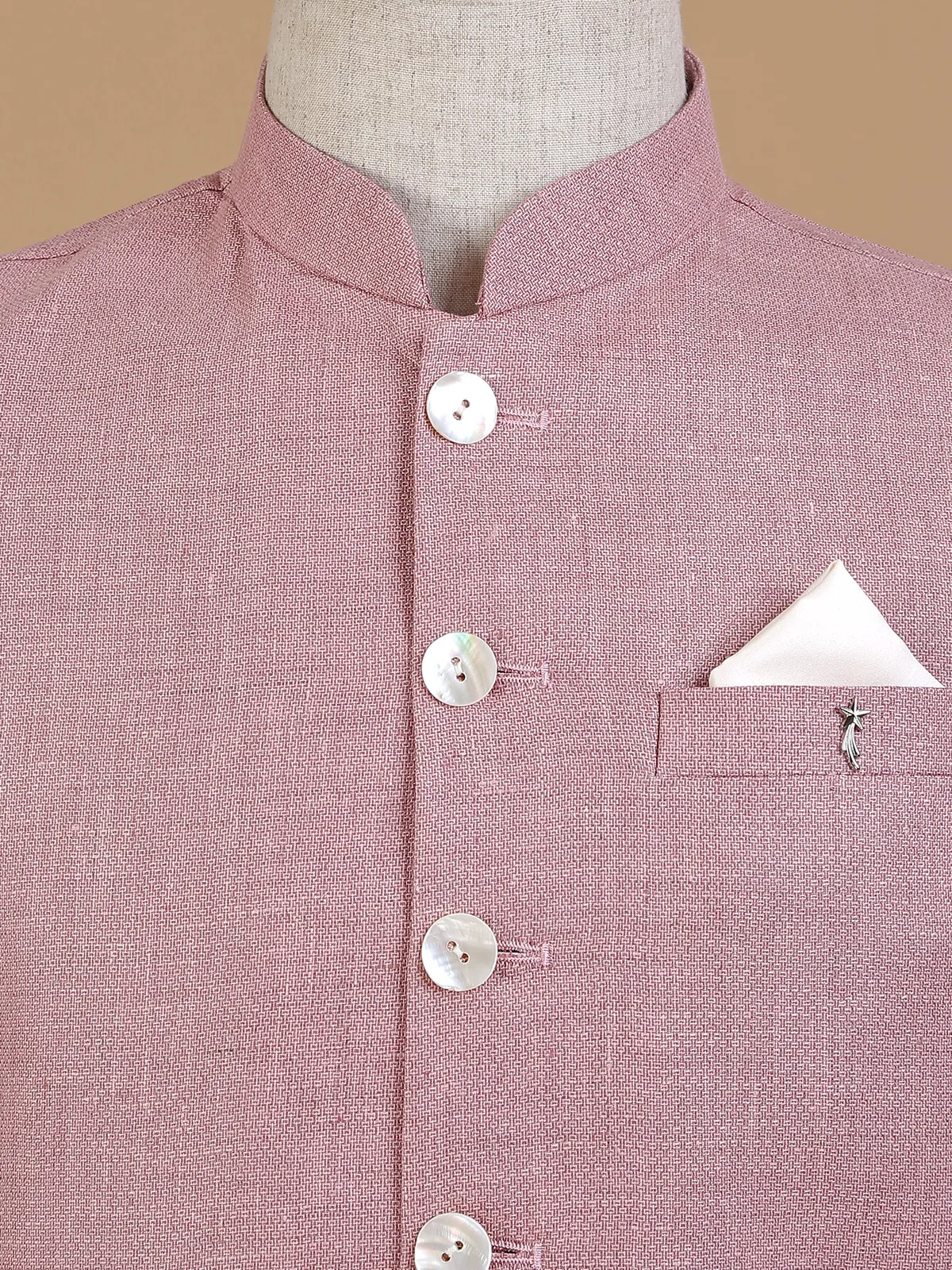 Pink plain silk waistcoat