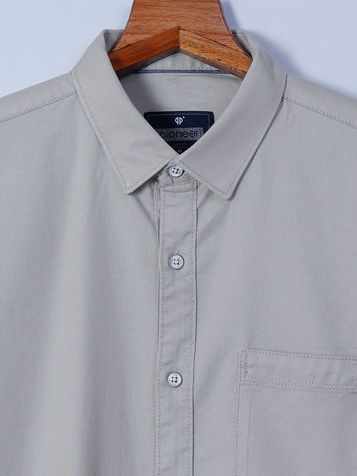 Pioneer beige shirt in plain pattern