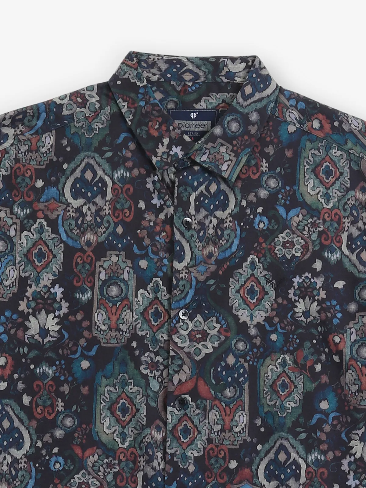 PIONEER Black cotton printed casual shirt