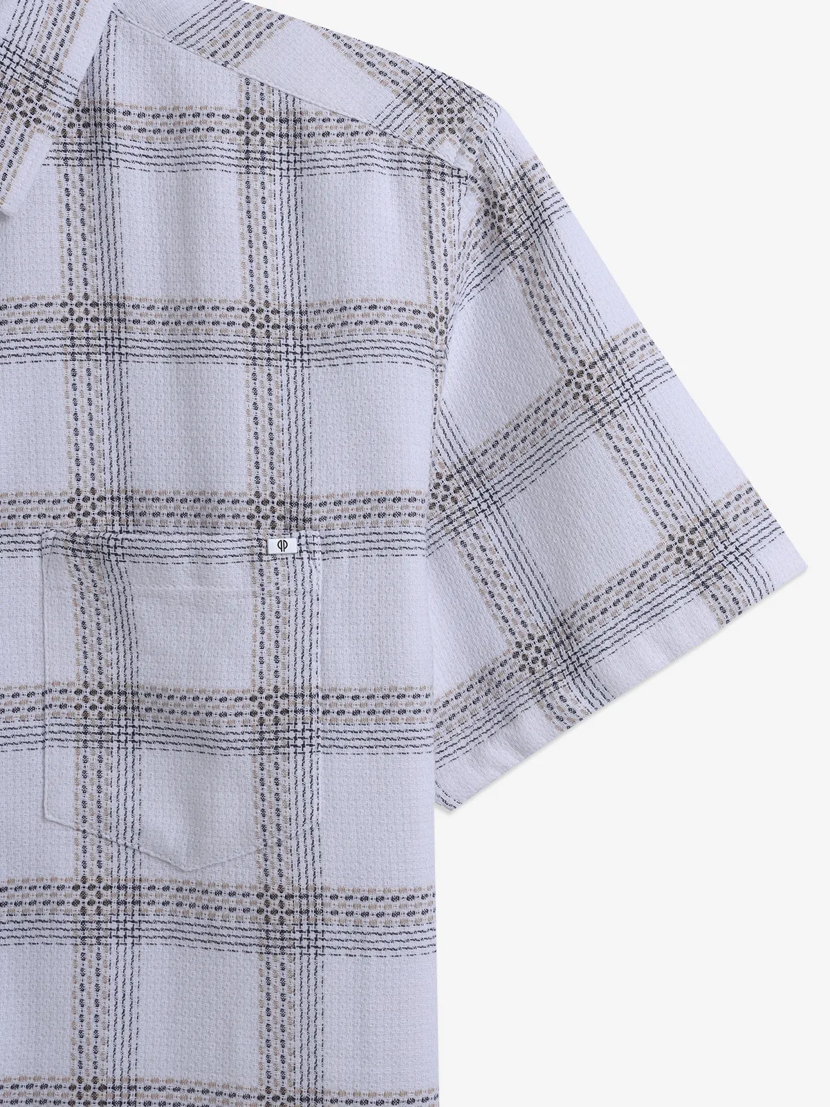 PIONEER cotton white checks shirt