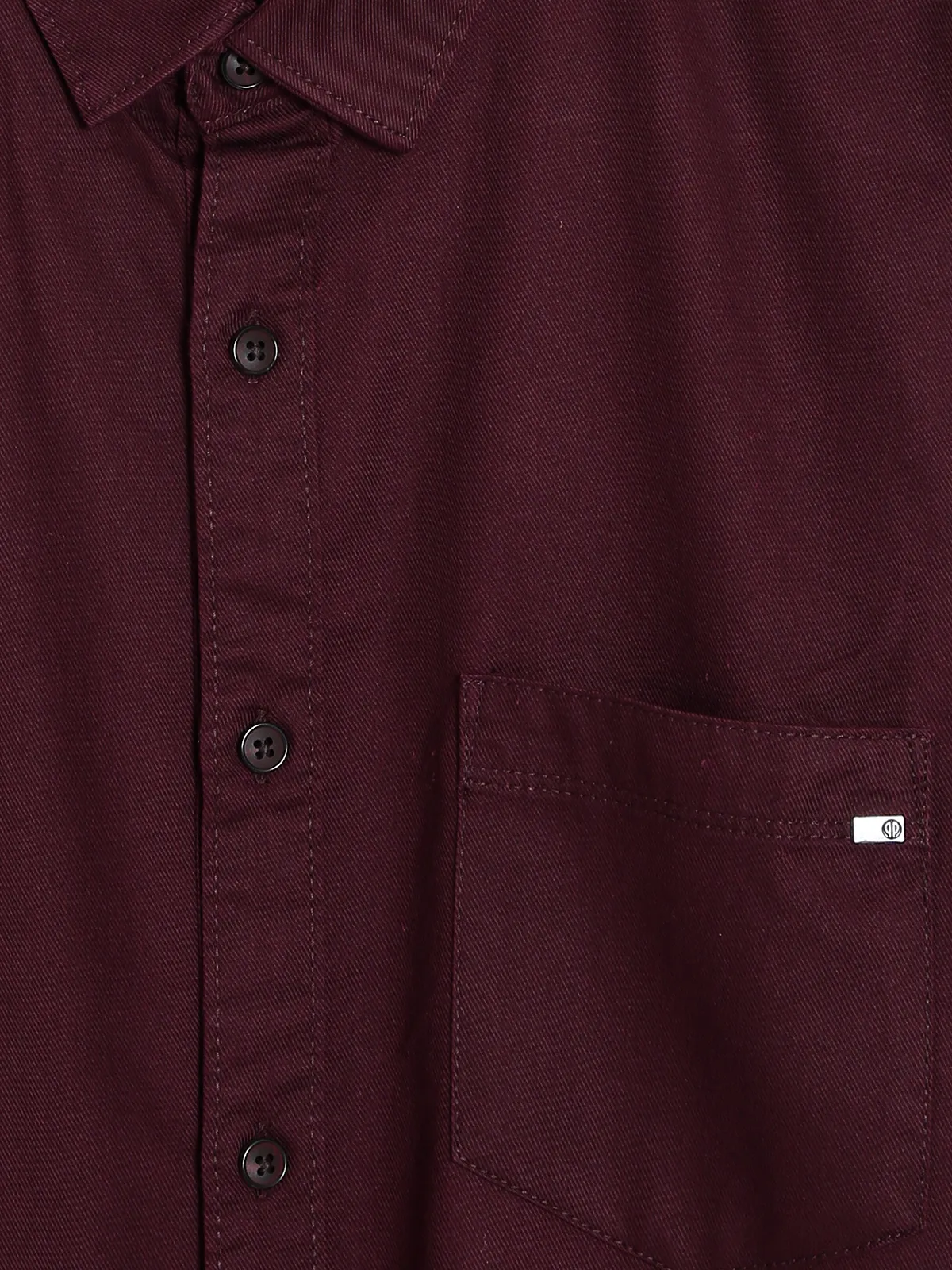 Pioneer cotton wine plain shirt