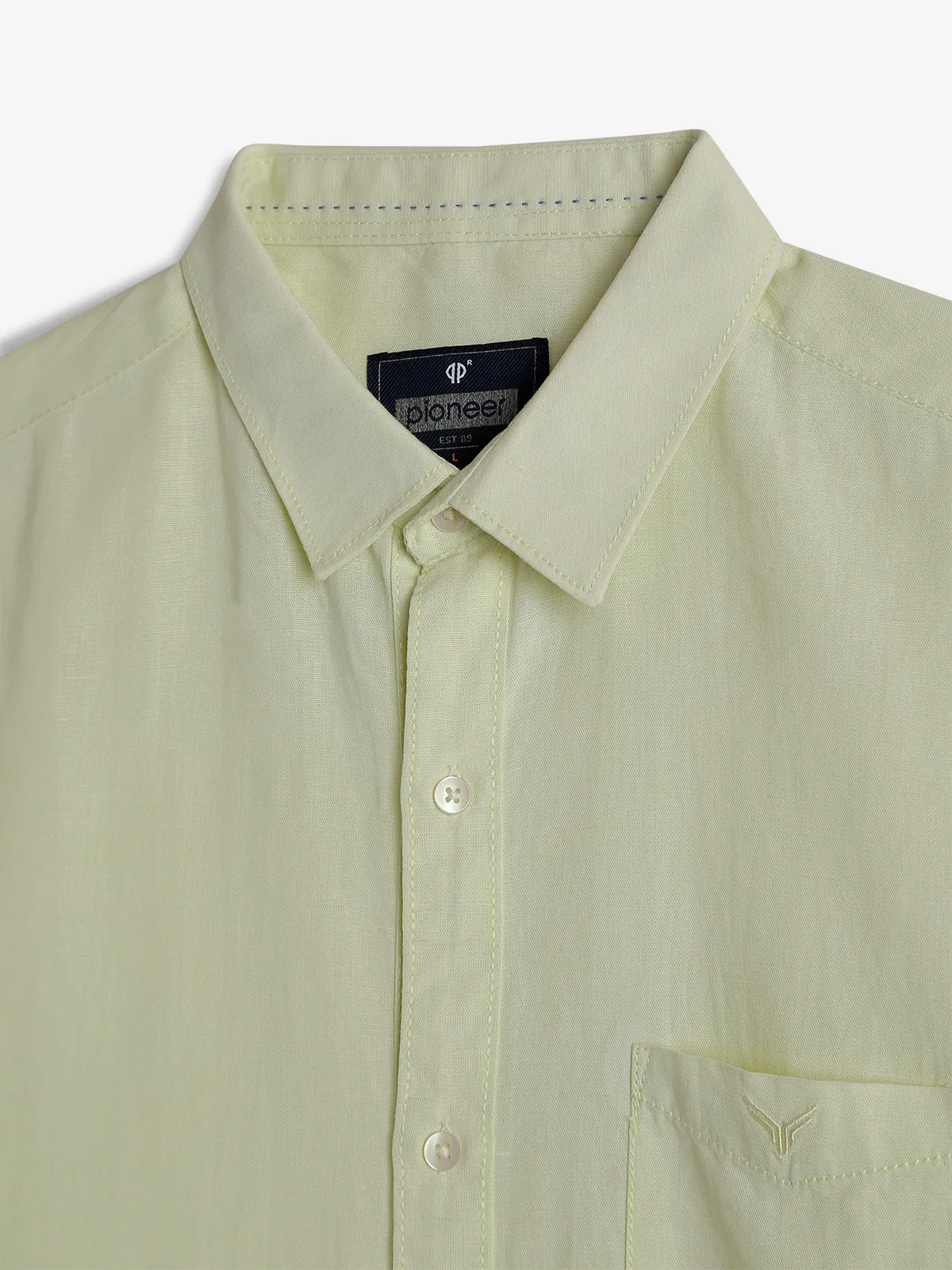 PIONEER light yellow linen casual shirt