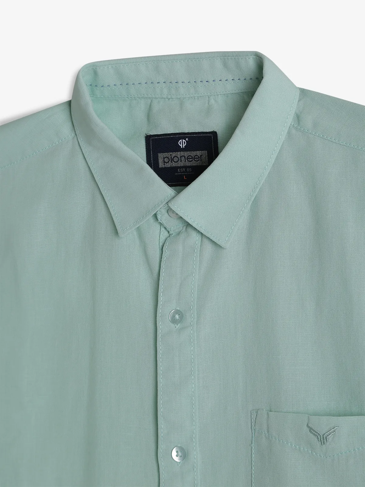 PIONEER mint green linen shirt