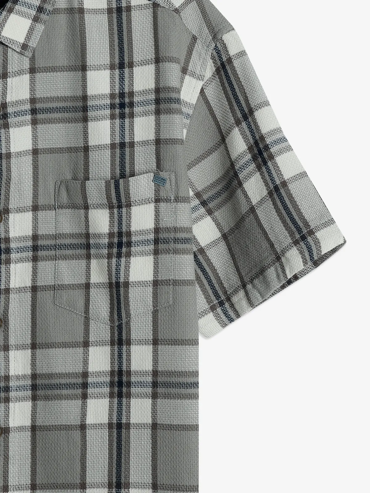 Pioneer olive checks cotton shirt