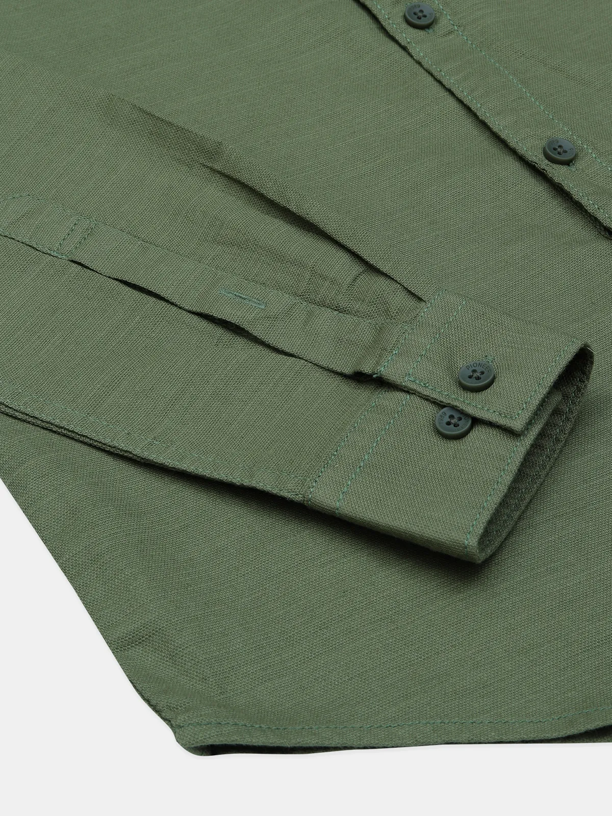 Pioneer olive color solid casual shirt for men