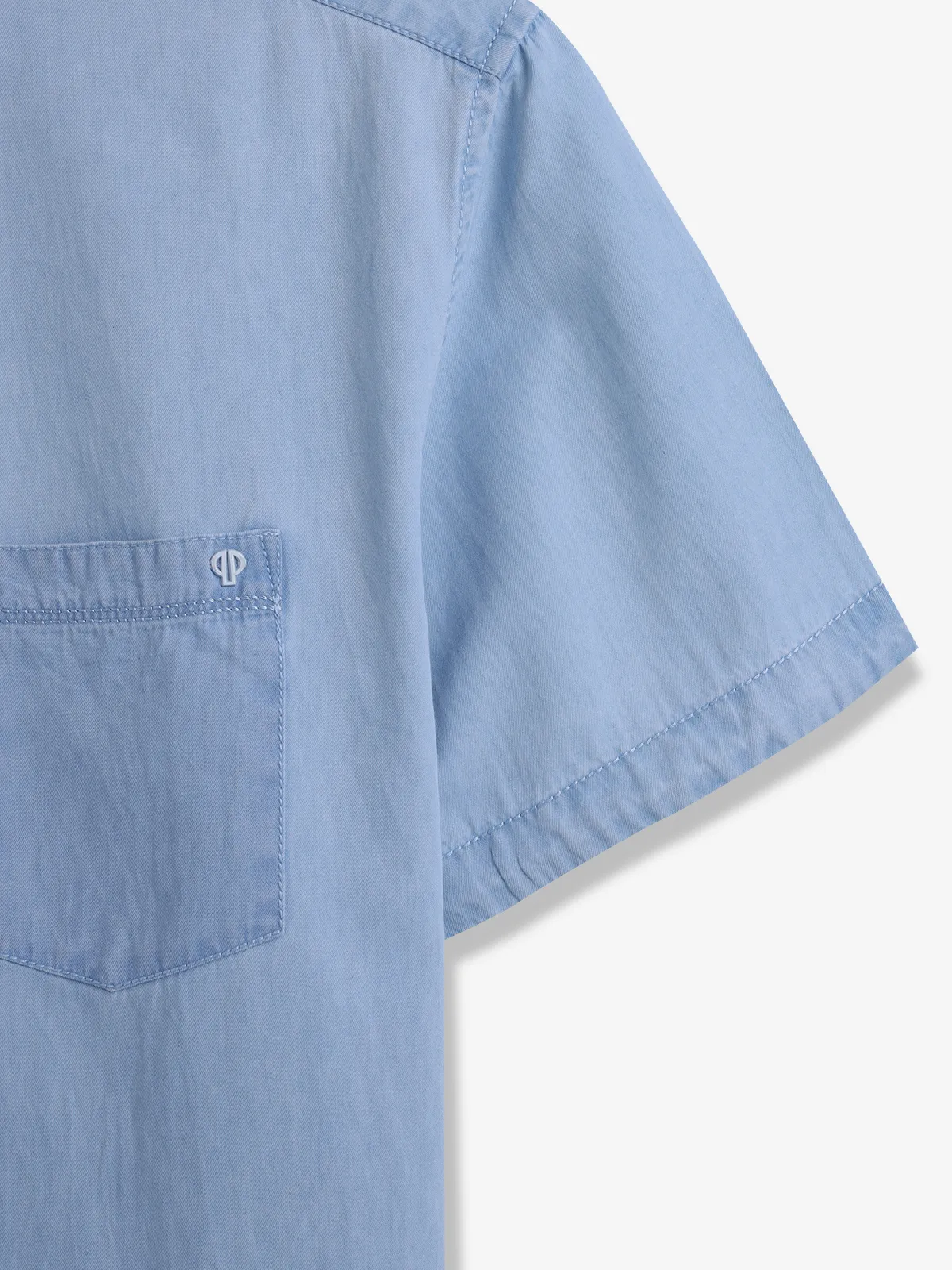 PIONEER sky blue plain cotton shirt