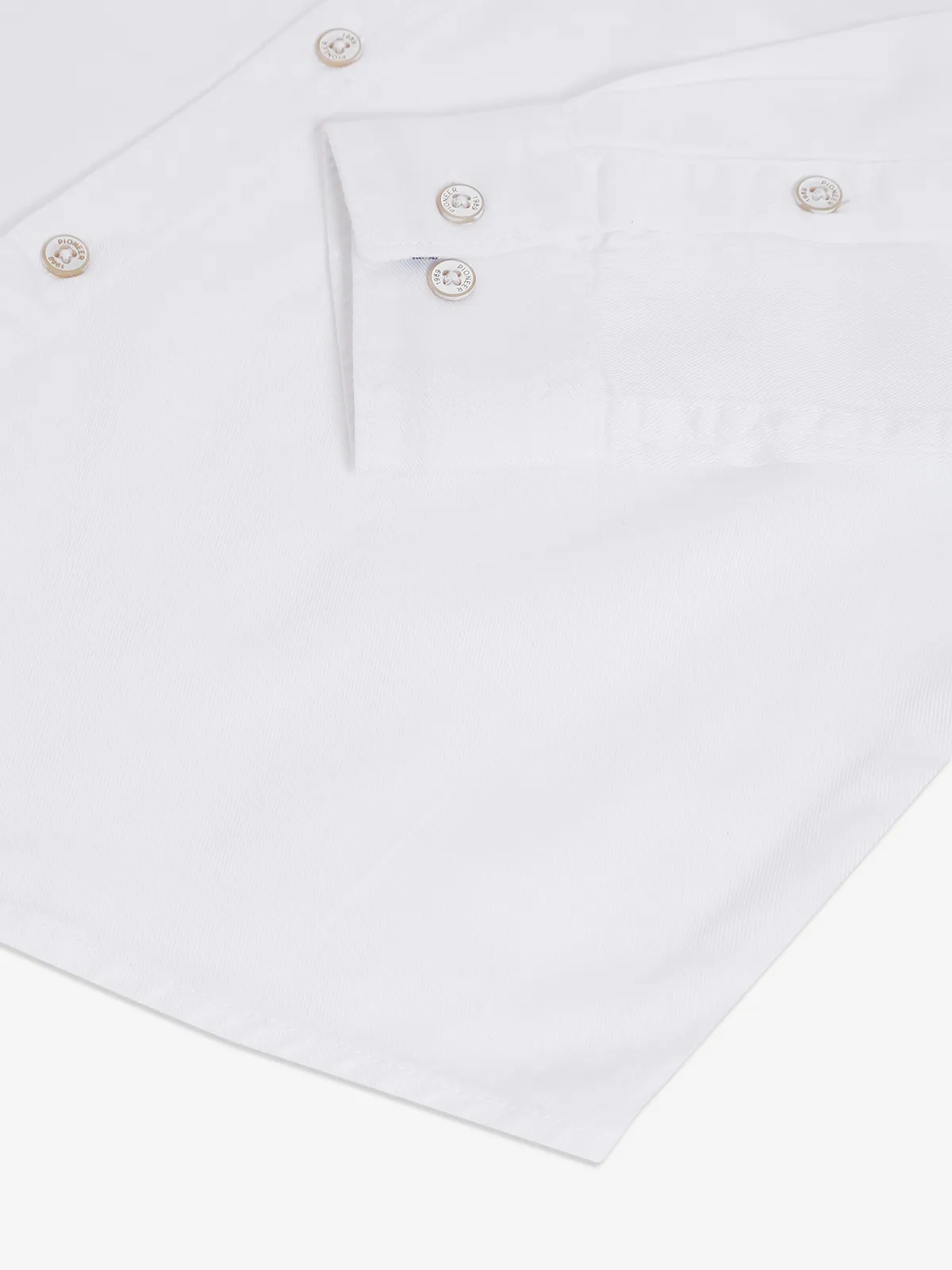 Pioneer white cotton plain shirt