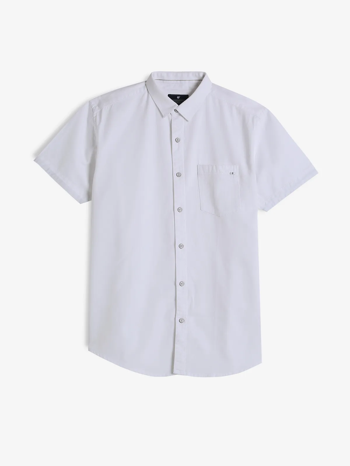 PIONEER white plain cotton shirt