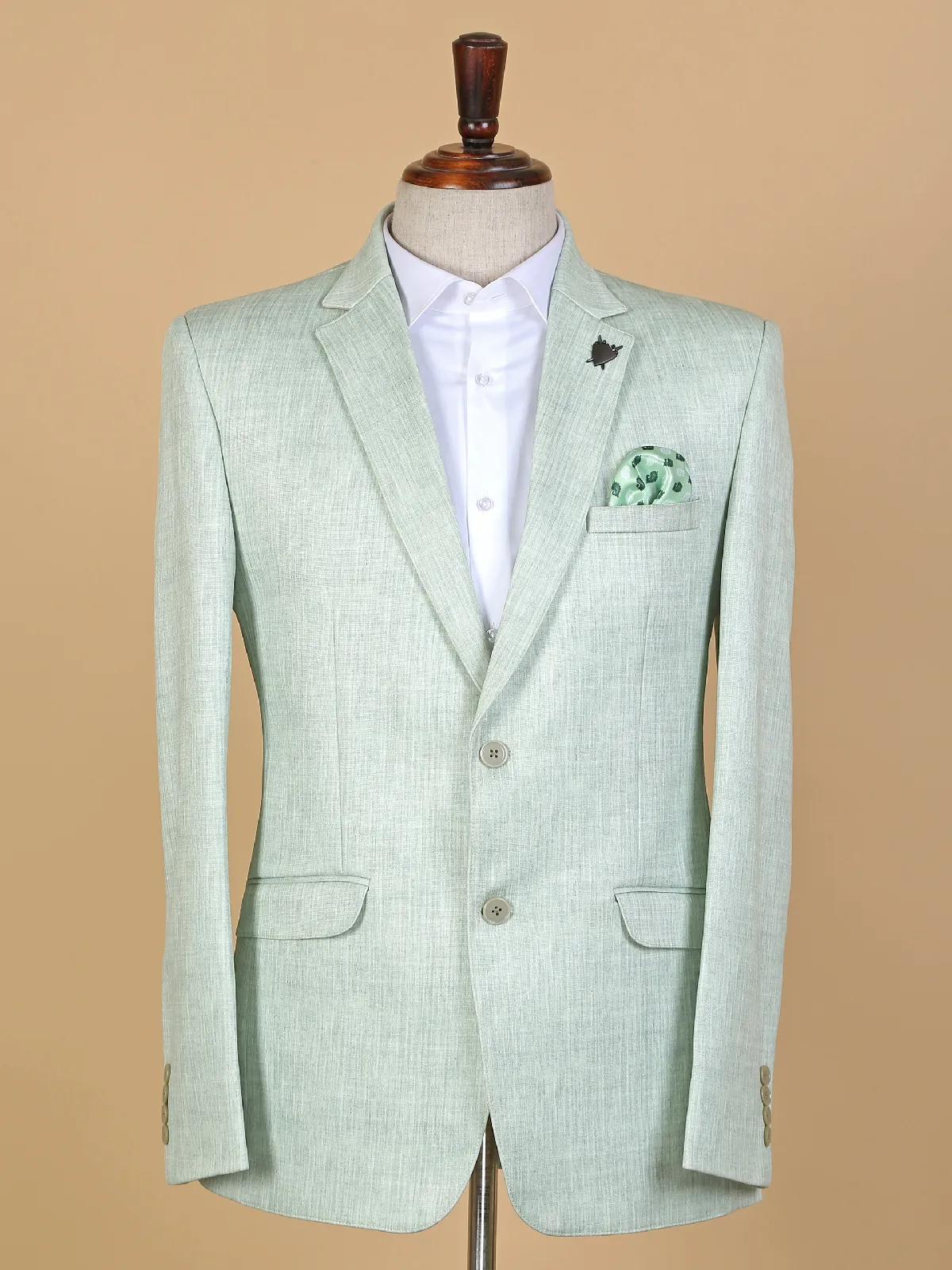 Pista green terry rayon men blazer