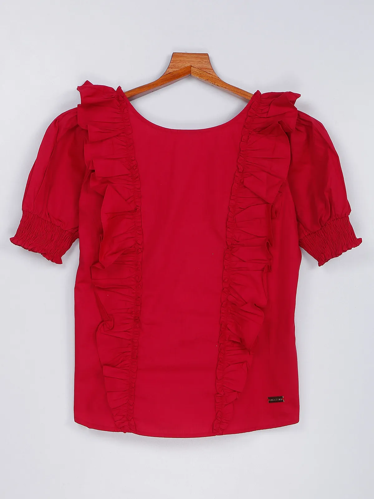 Plain red cotton top