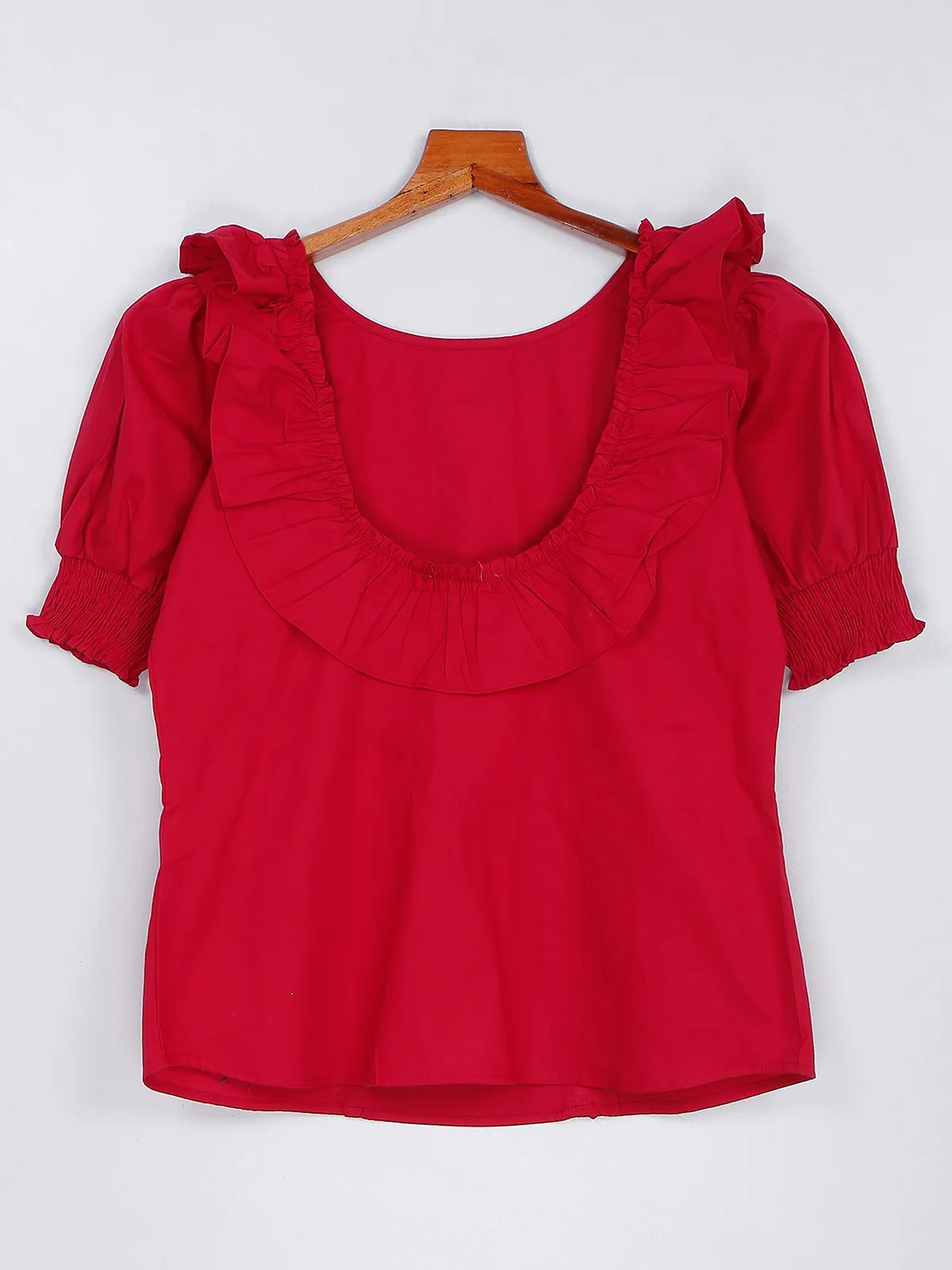 Plain red cotton top
