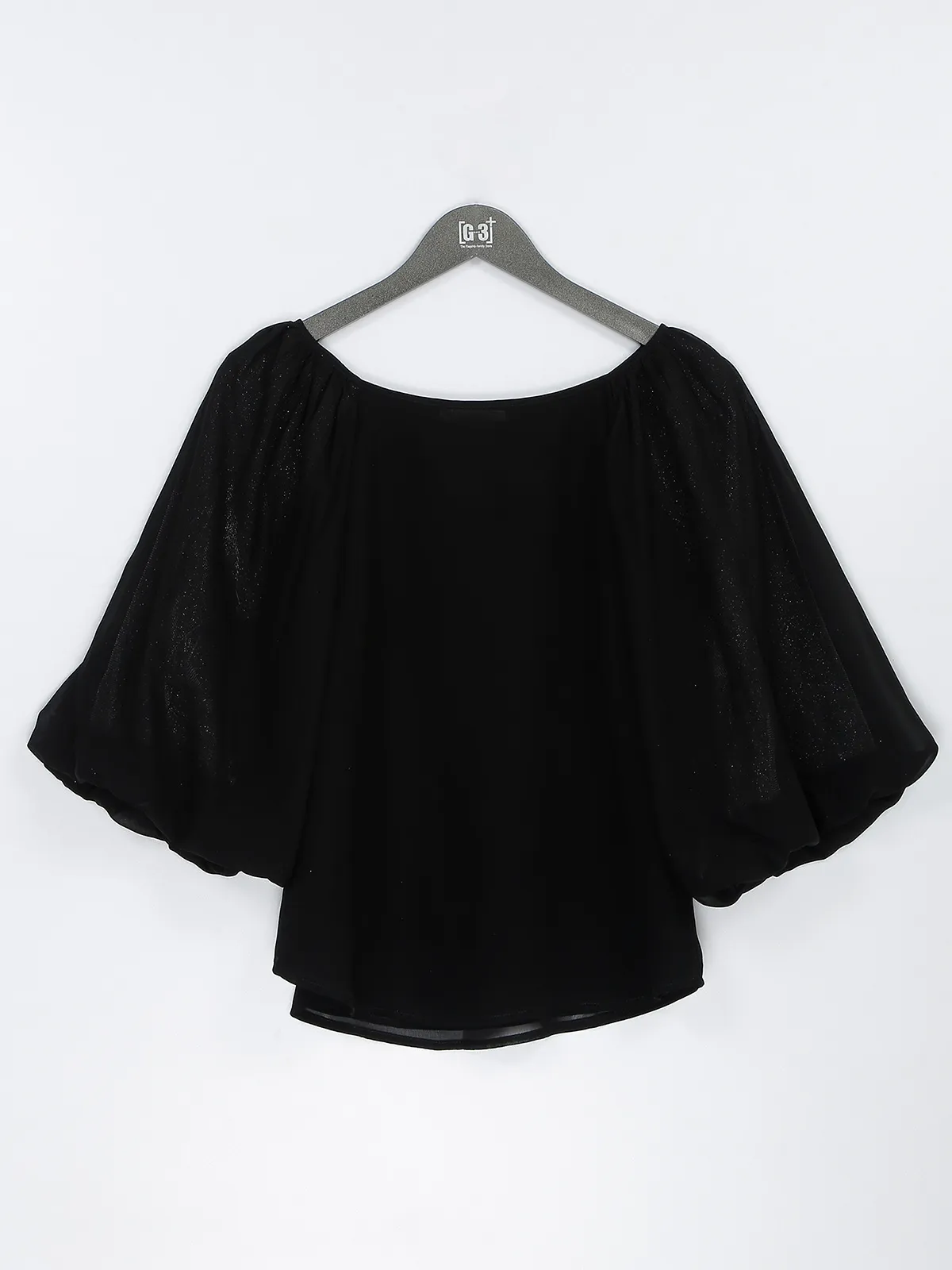 Stylish georgette black top for casual