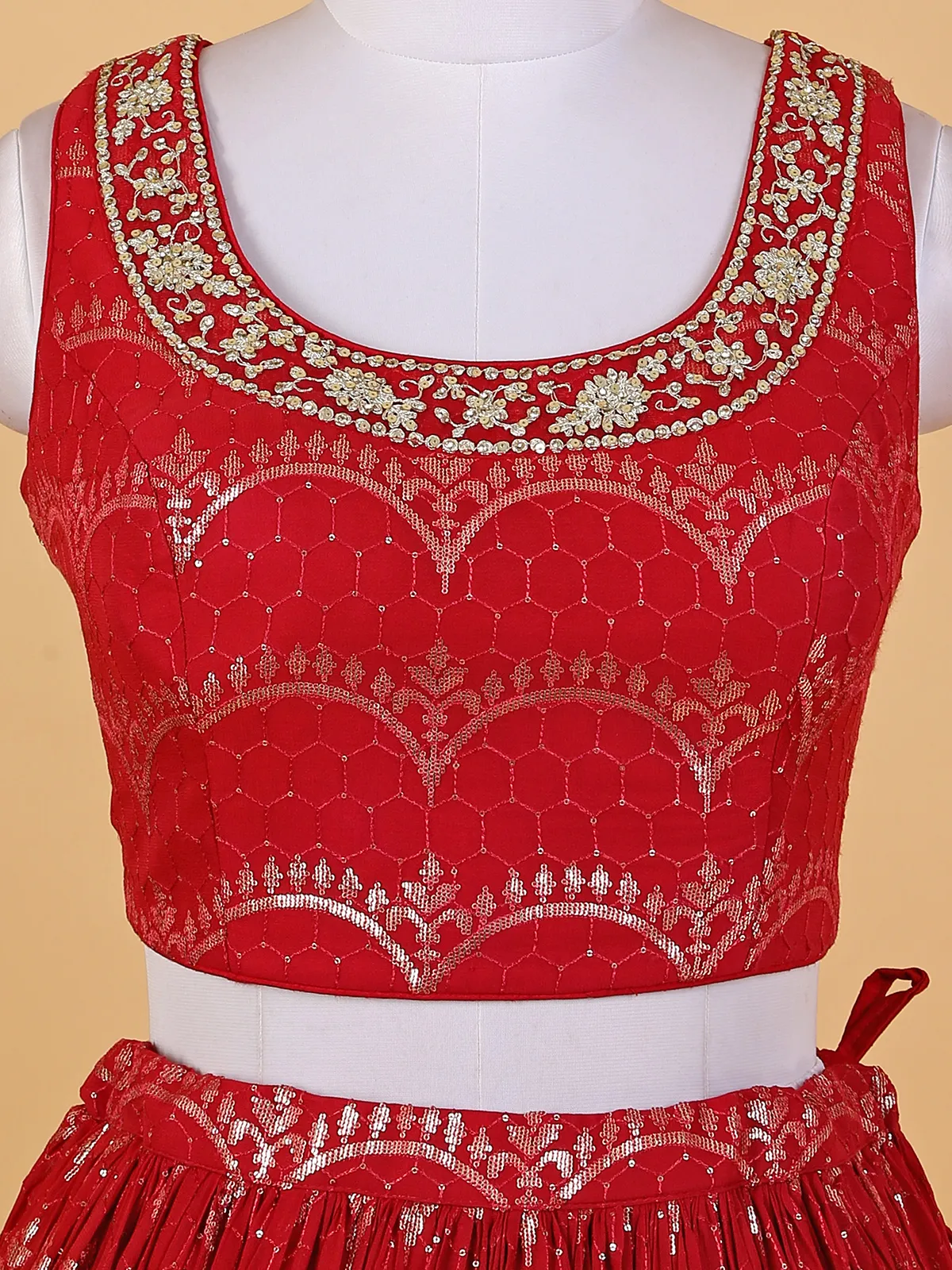 Pretty maroon georgette lehenga choli